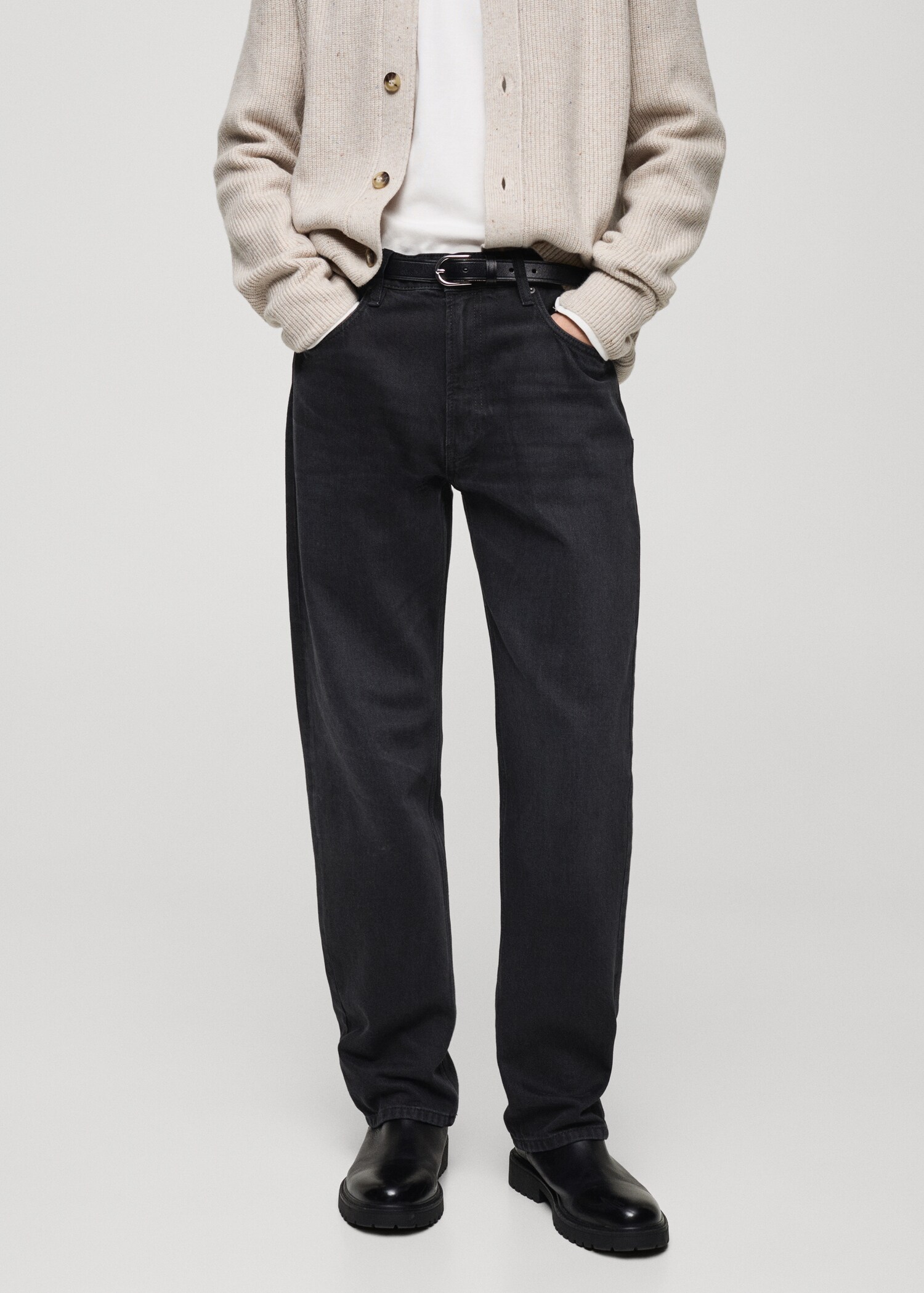 Jean Moby straight-fit noir - Plan moyen