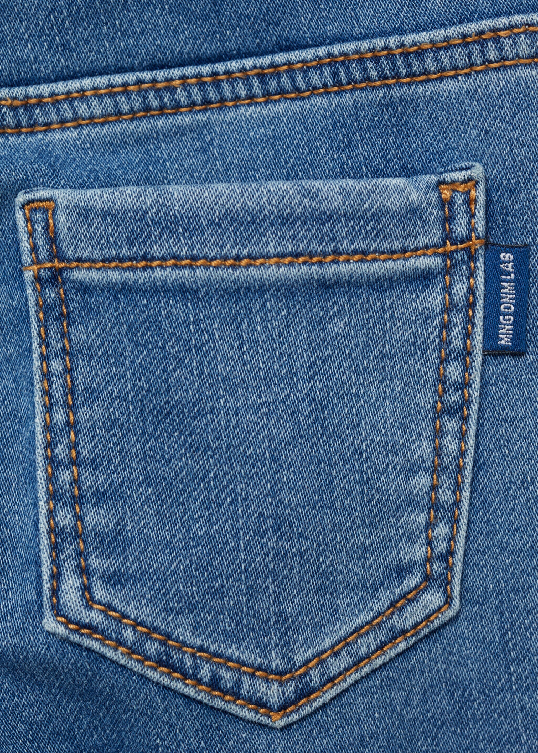 Lace drawstring waist jeans - Details of the article 0, Medium Blue. Ref: 87010623-00.