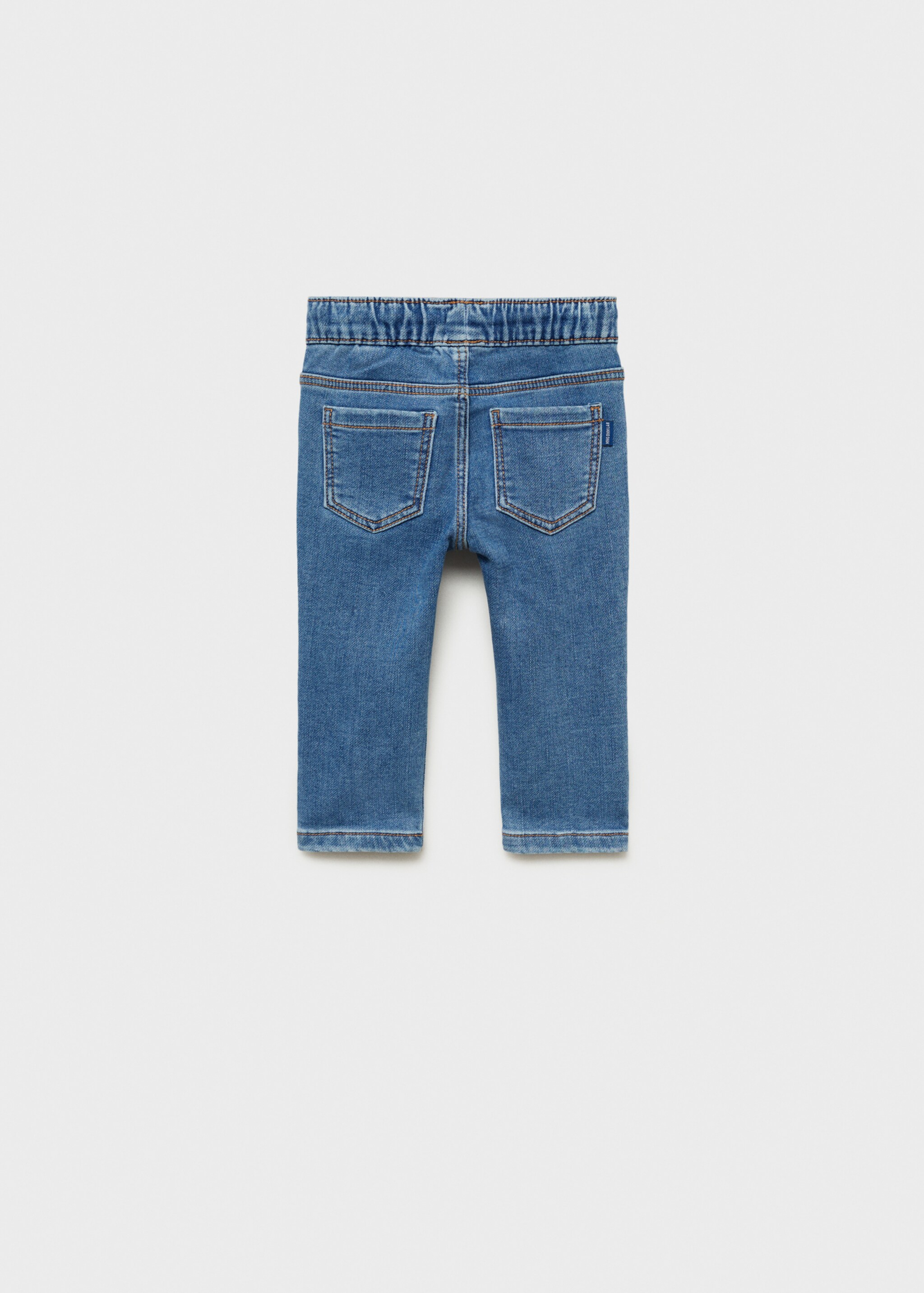 Lace drawstring waist jeans - Reverse of the article, Medium Blue. Ref: 87010623-00.