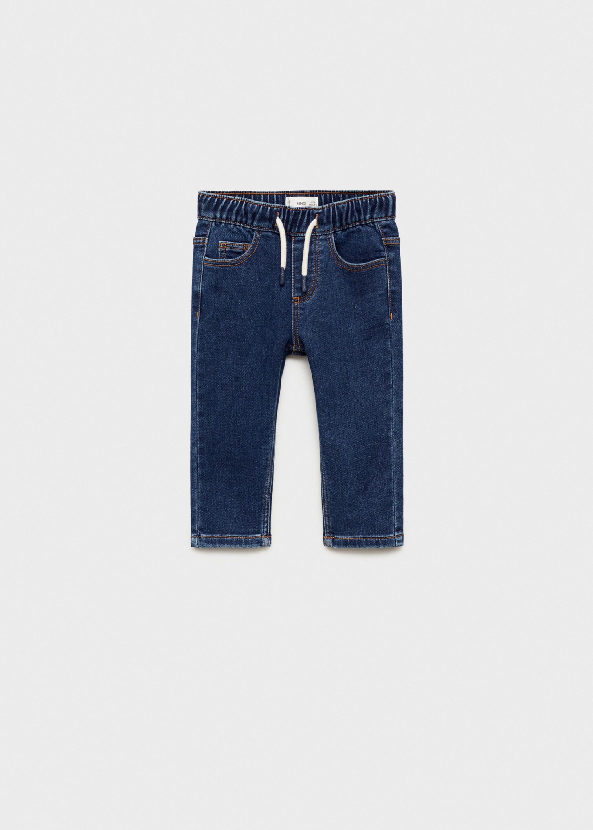 Jeans mit Stretchbund und Kordel - Artikel ohne Model, Dunkelblau. Ref: 87010623-00.