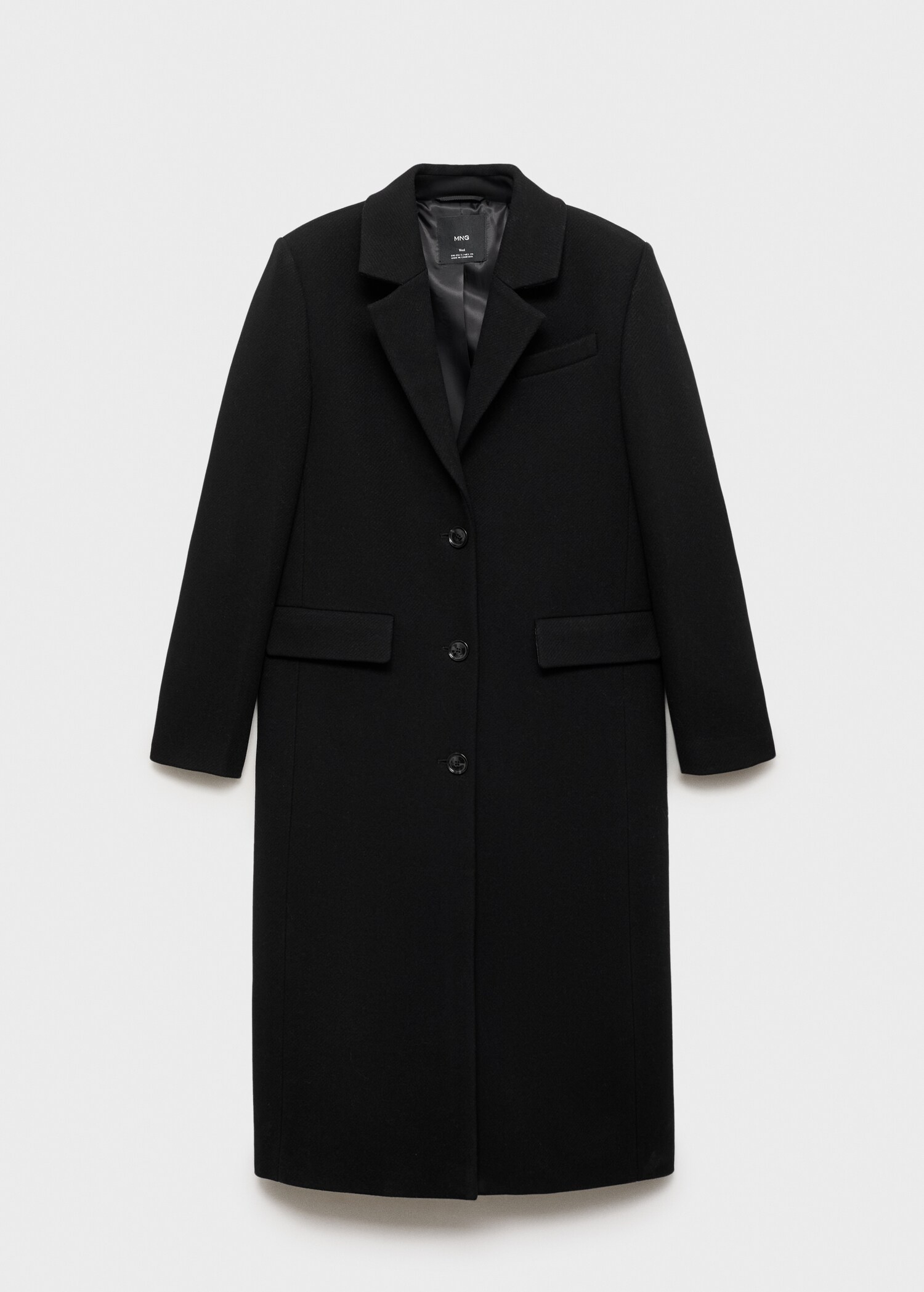 Long structured wool coat - Article without model
