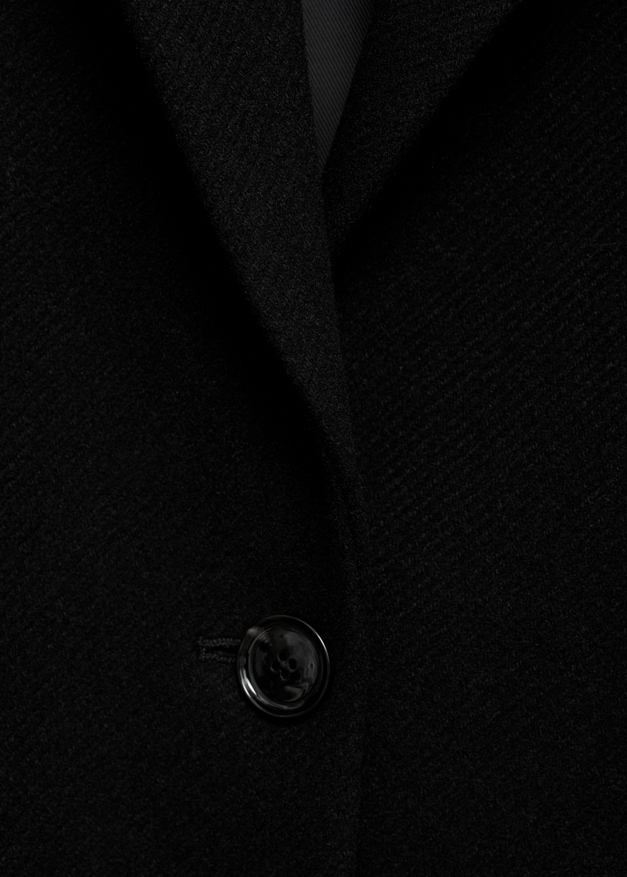 Long structured wool coat - Details of the article 0, Black. Ref: 87010625-00.