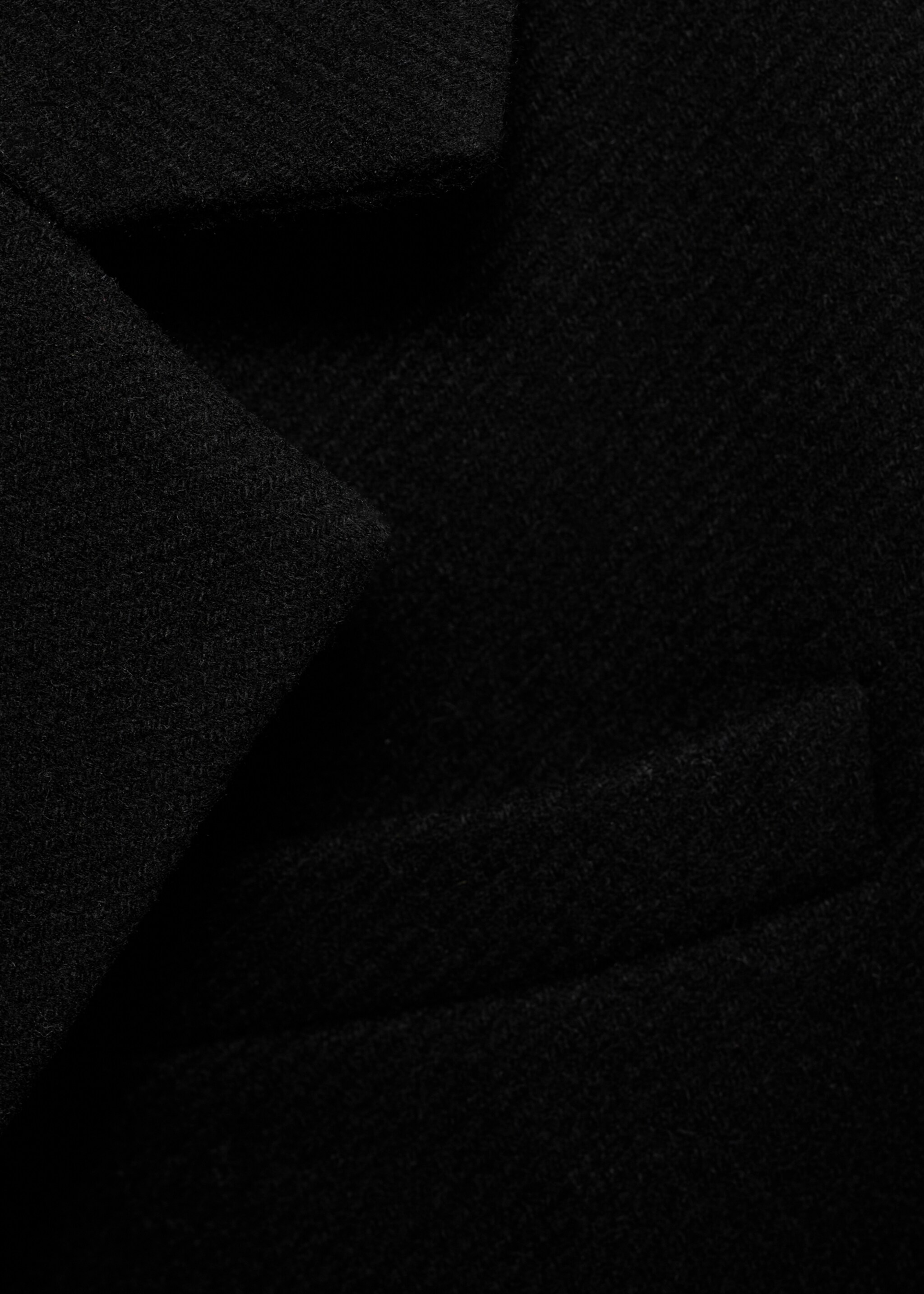 Long structured wool coat - Details of the article 8, Black. Ref: 87010625-00.