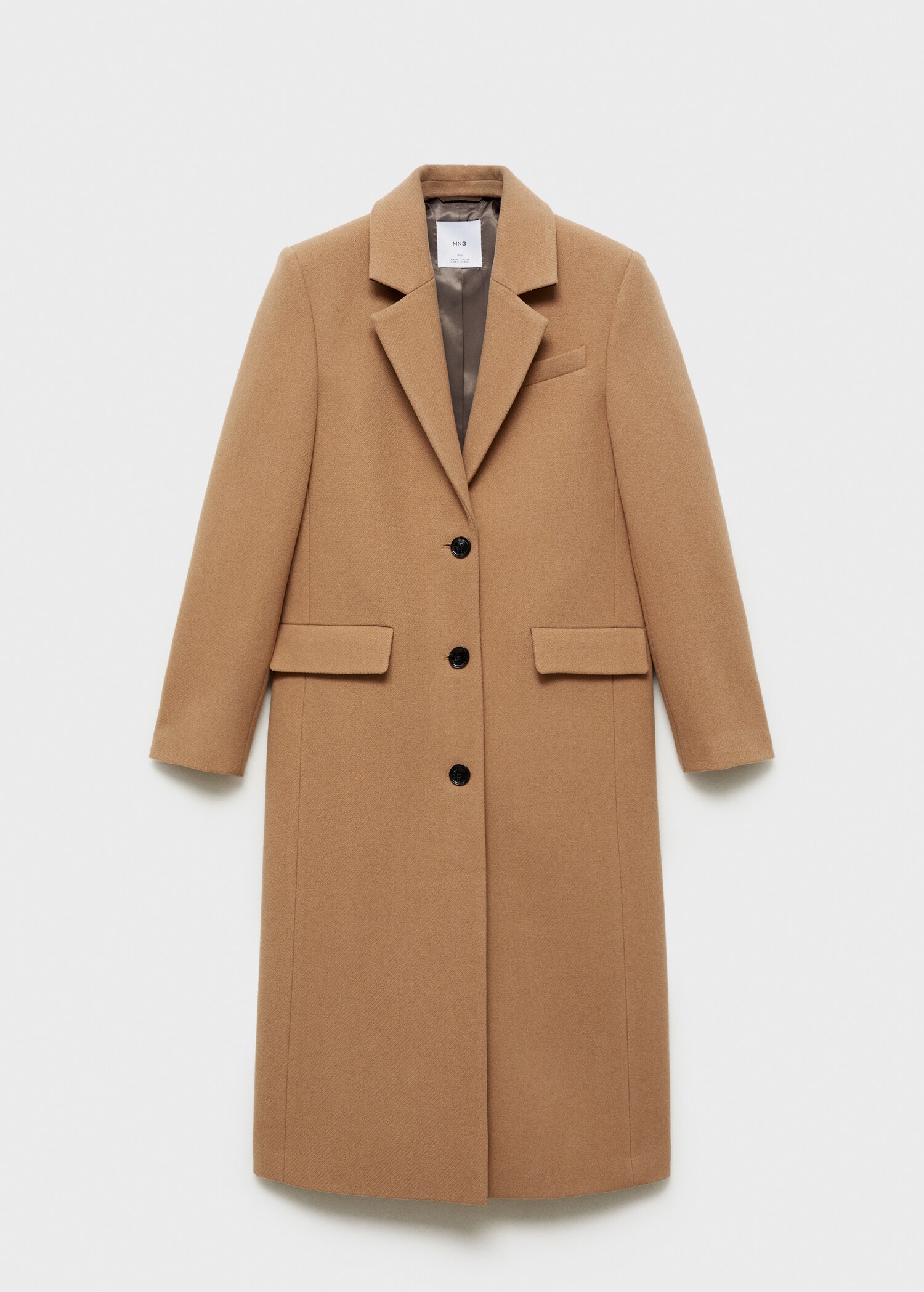 Long structured wool coat - Article without model