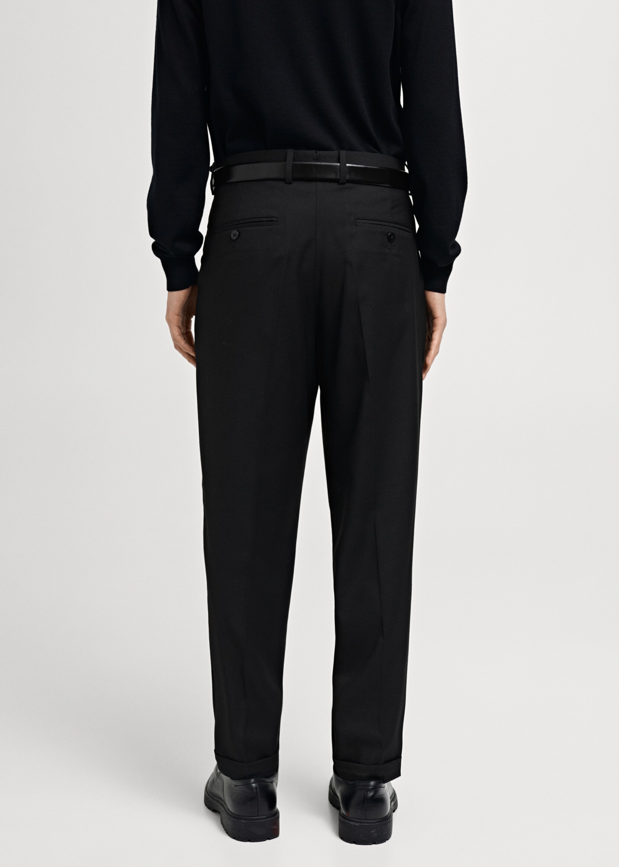 Pantalons vestit Boston regular fit - Revers de l'article, Negre. Ref: 87010631-00.