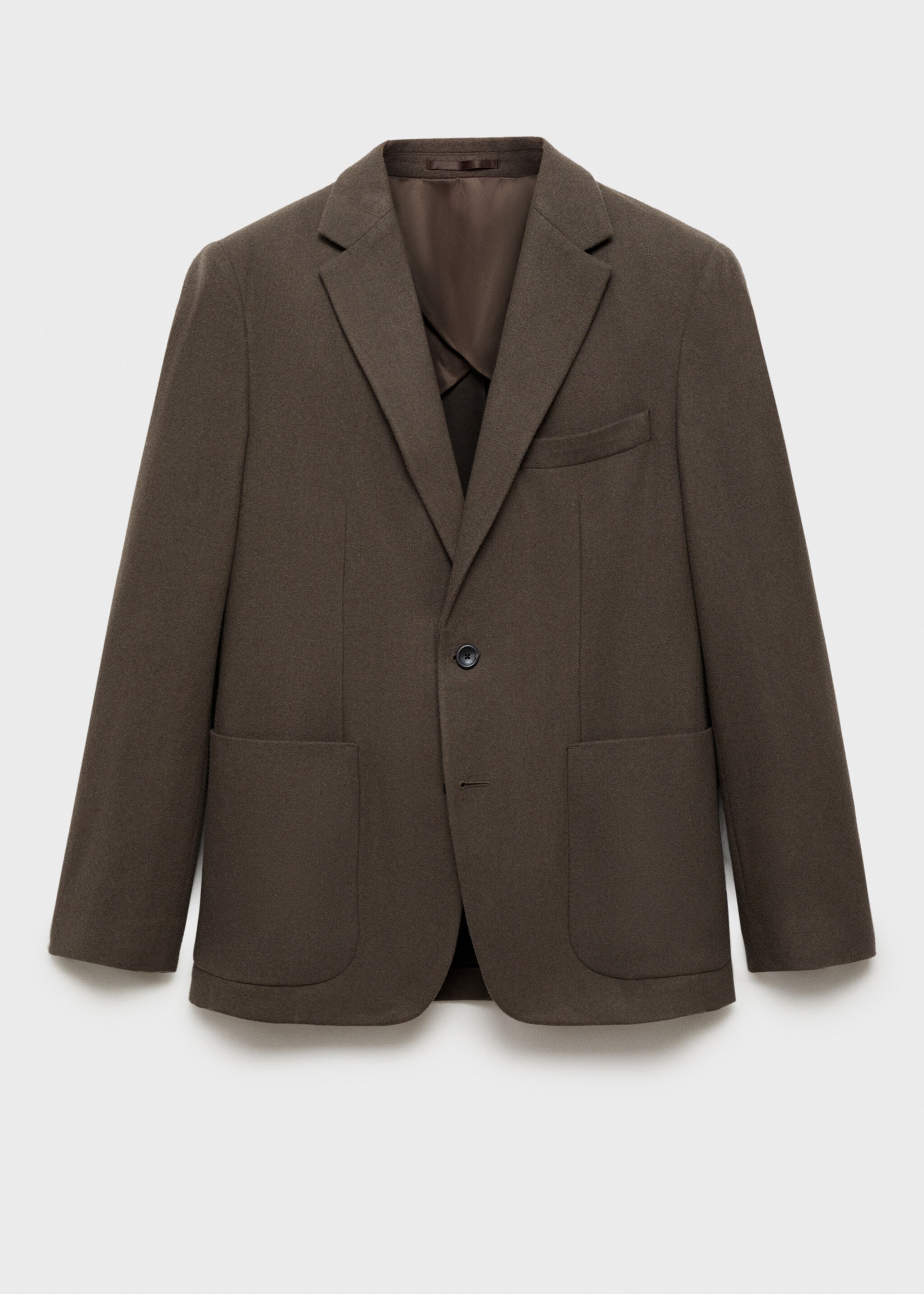 Slim-Fit-Blazer aus Wollgemisch - Artikel ohne Model, Khaki. Ref: 87010633-00.