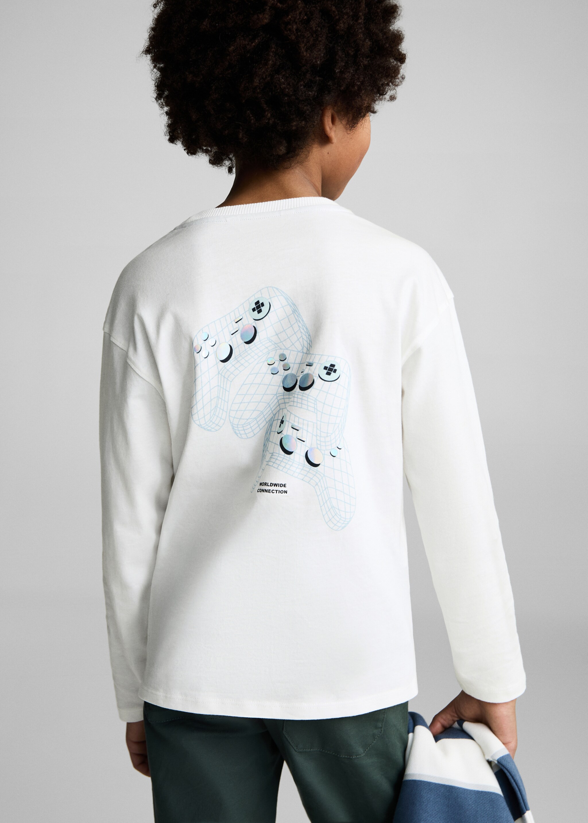 Printed long sleeve t-shirt - Medium plane, Off White. Ref: 87010638-00.