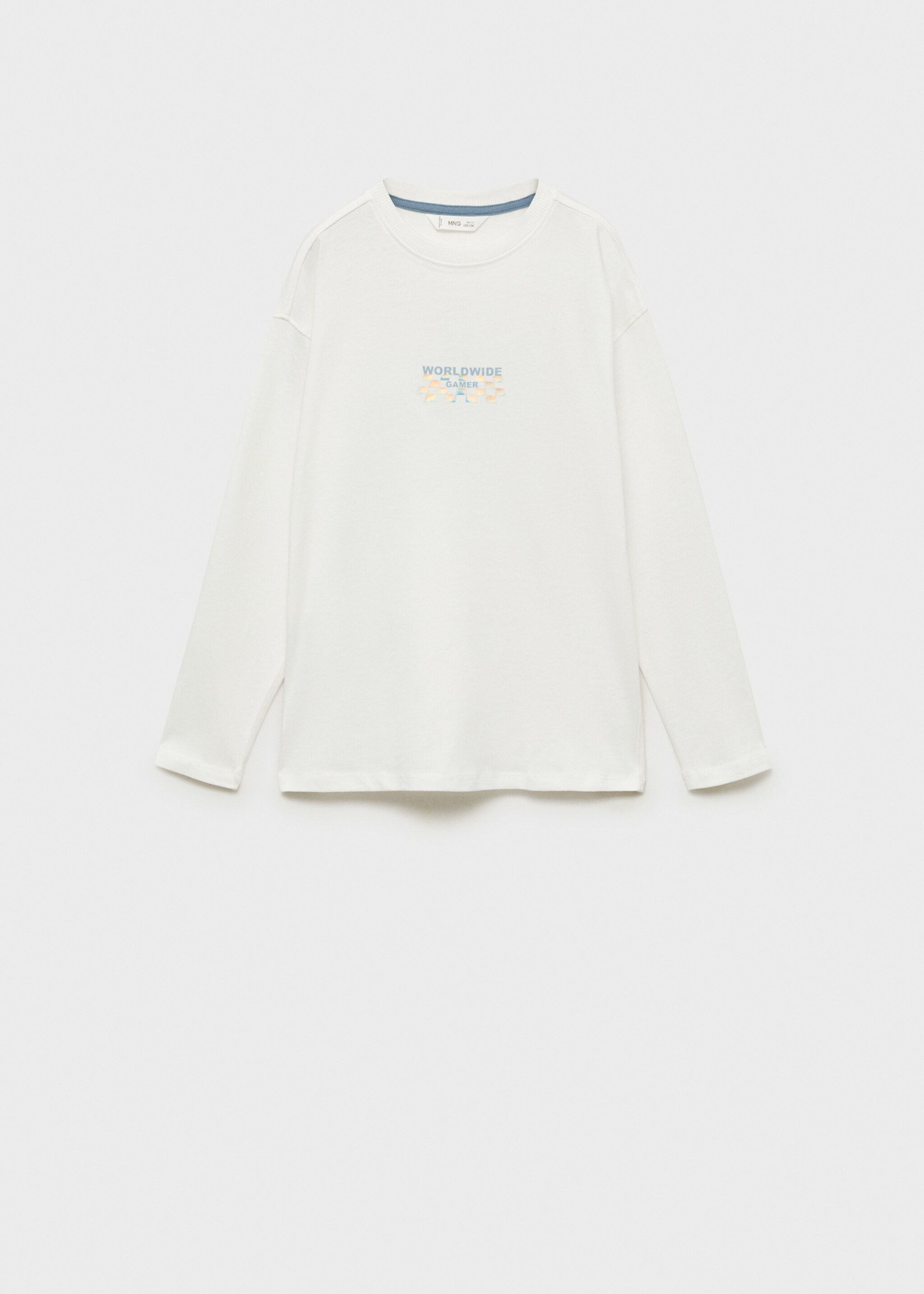 Printed long sleeve t-shirt - Article without model, Off White. Ref: 87010638-00.