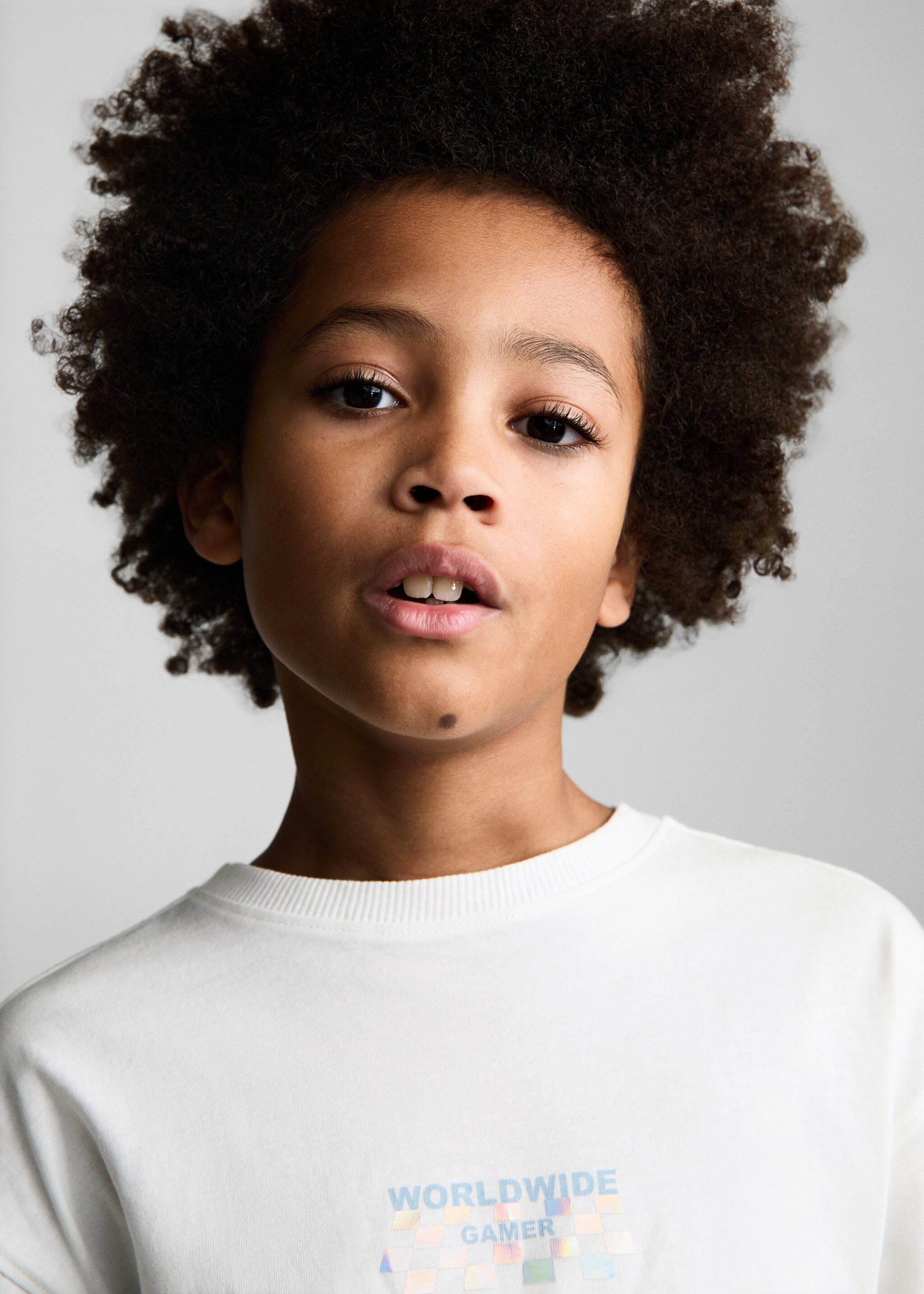 Printed long sleeve t-shirt - Details of the article 1, Off White. Ref: 87010638-00.