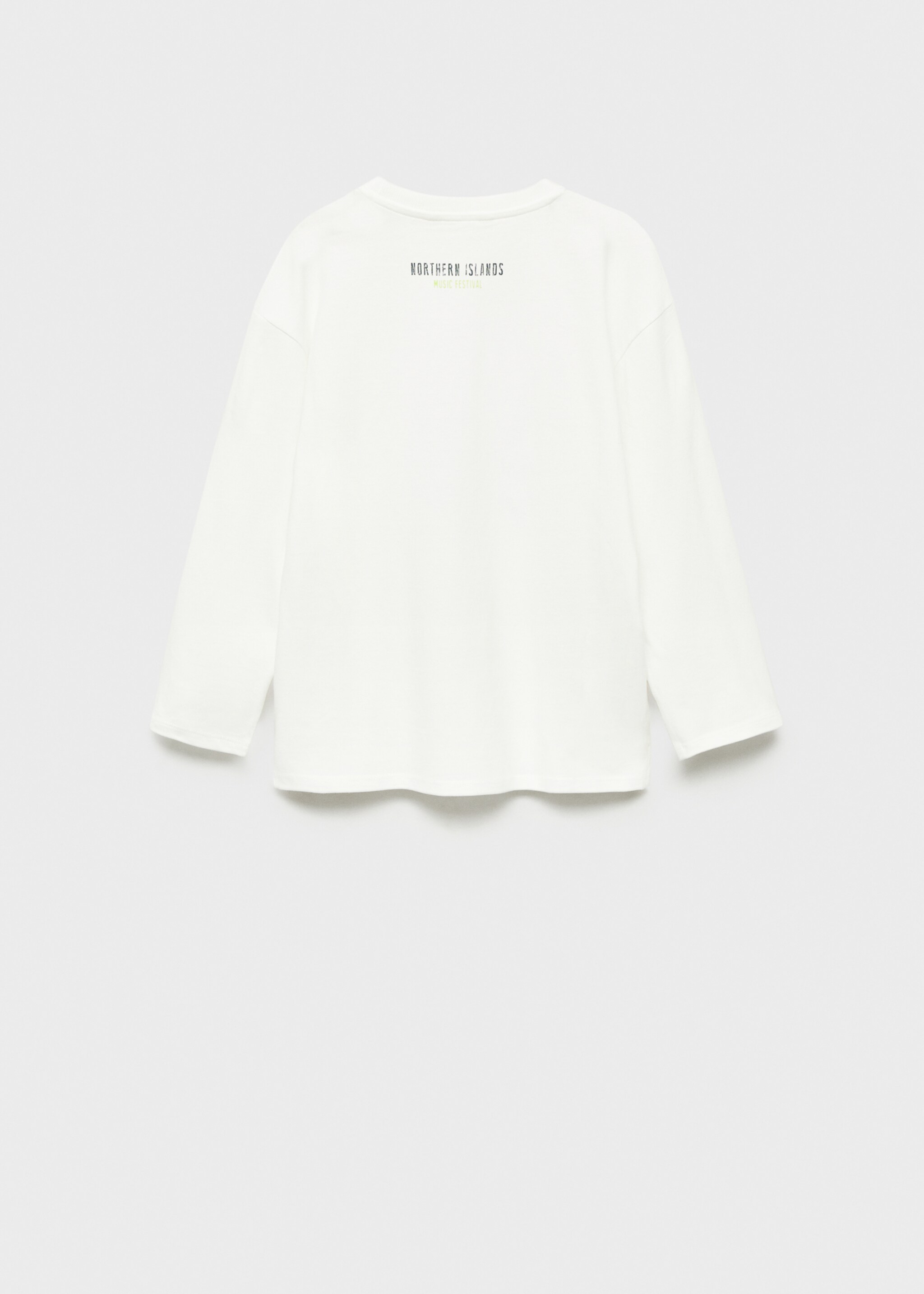 T-shirt tête de mort imprimée - Verso de l’article, Blanc cassé. Ref: 87010639-00.