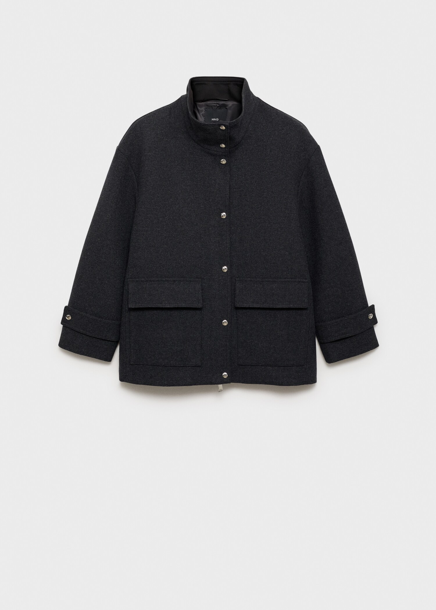 High neck midi wool coat - Article without model