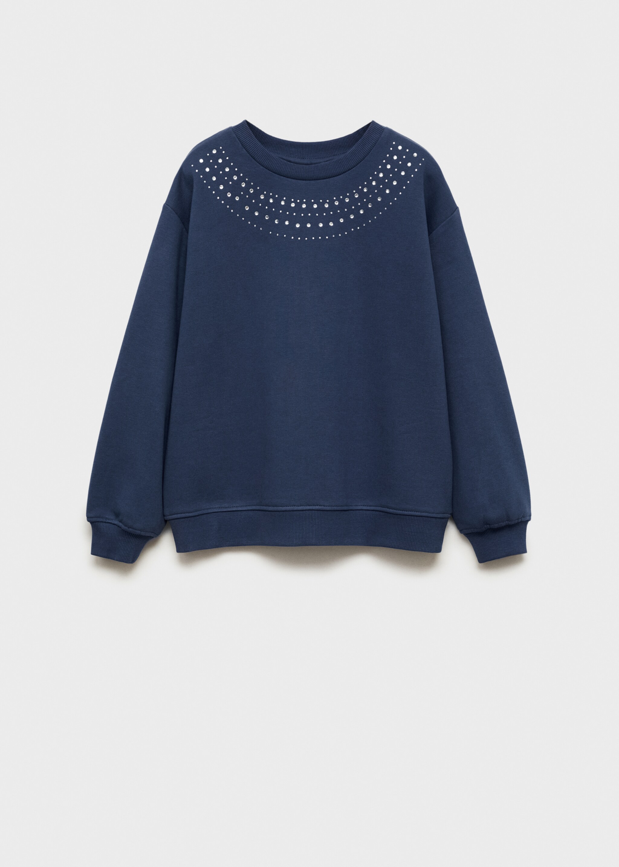 Bead detail sweatshirt - Article without model, Dark Navy. Ref: 87010645-00.