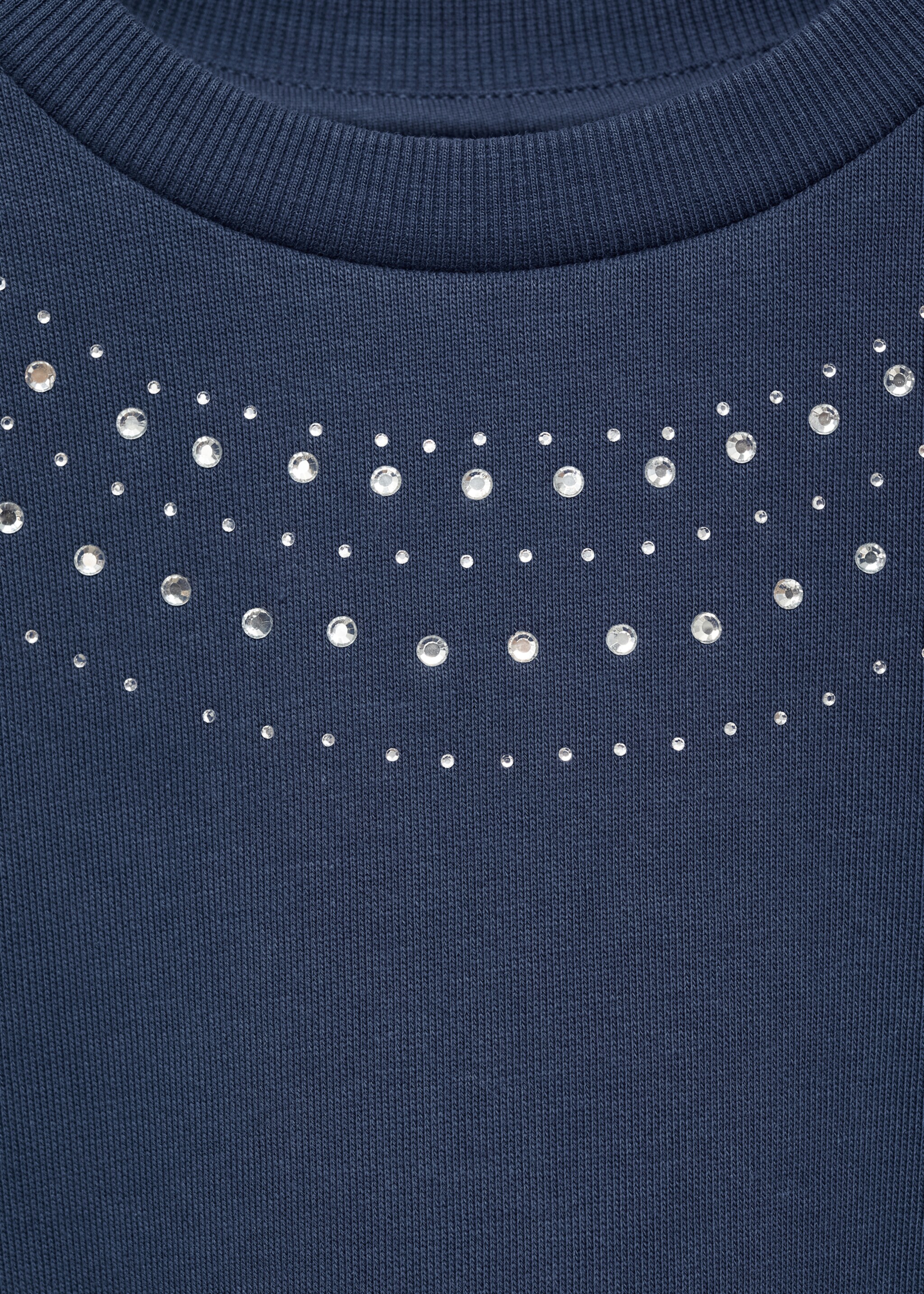 Bead detail sweatshirt - Details of the article 8, Dark Navy. Ref: 87010645-00.