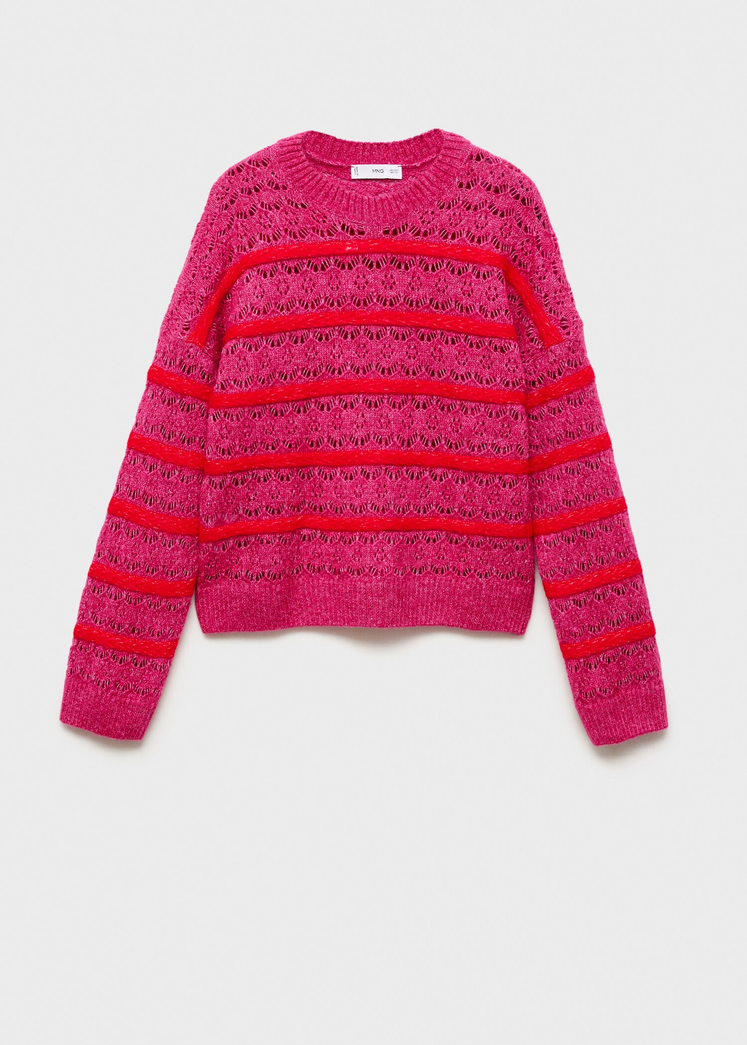 Tweekleurige ajour trui - Artikel zonder model