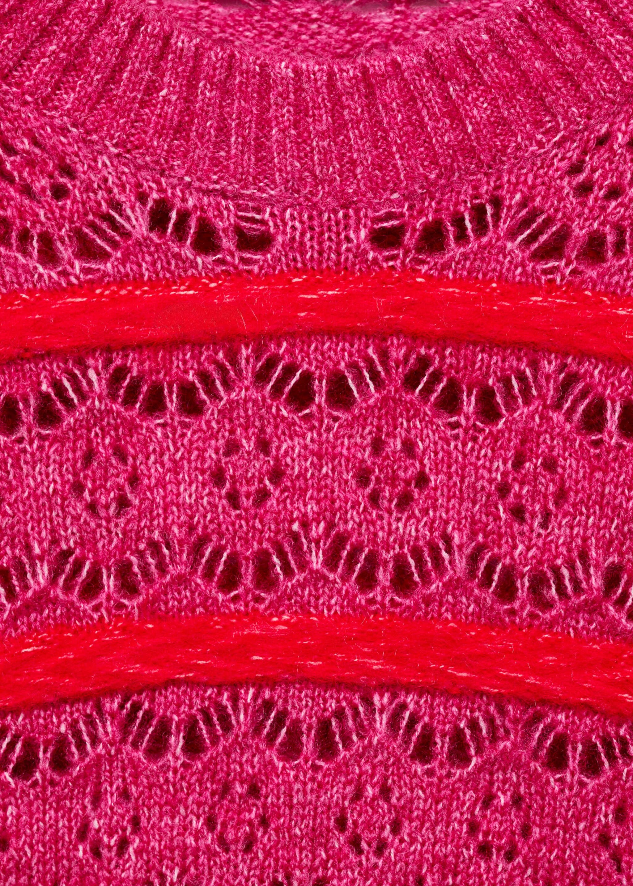 Tweekleurige ajour trui - Detail van het artikel 8, Pastelroze. Ref: 87010652-00.