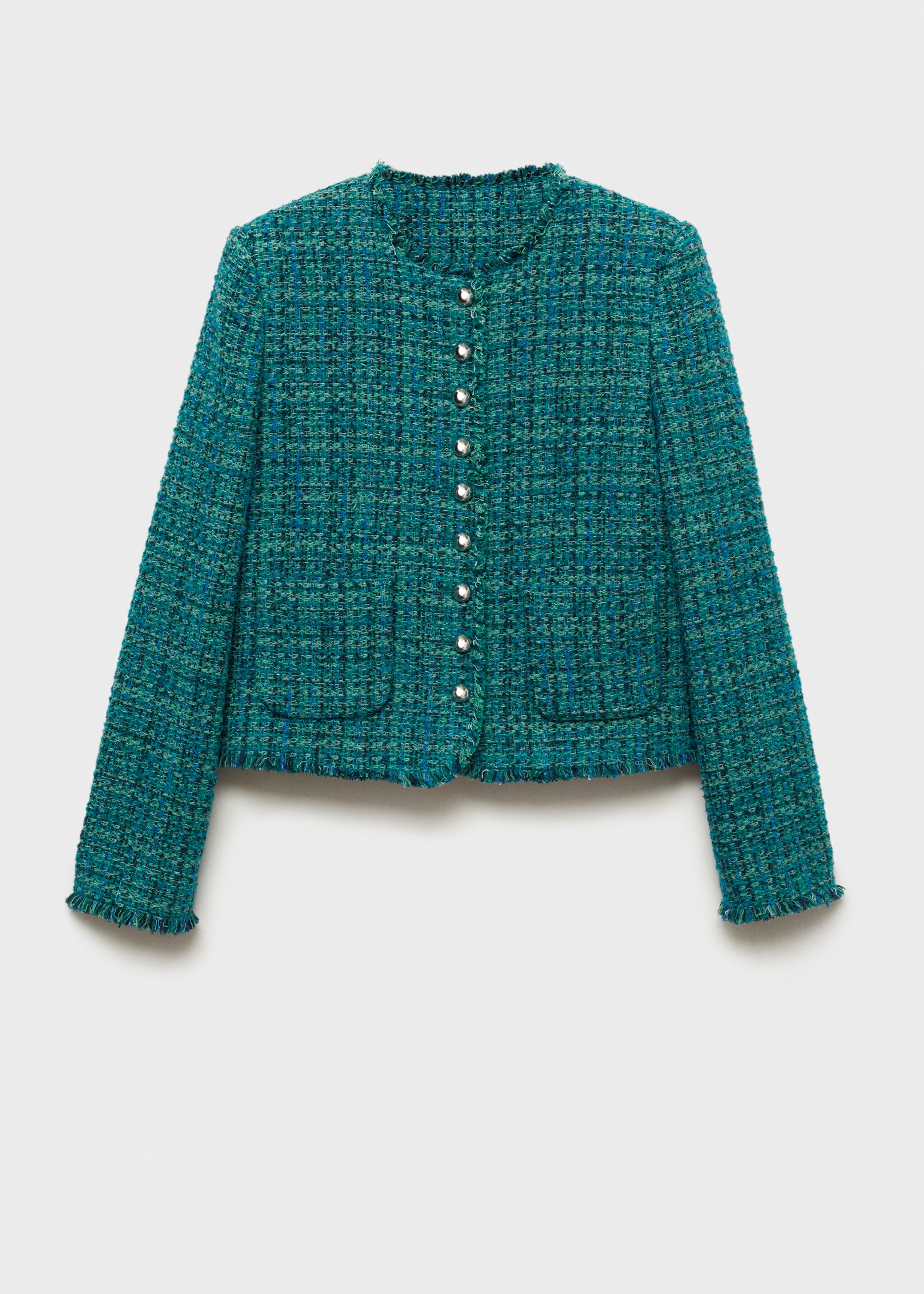 Pocket tweed jacket - Article without model, Petrol Blue. Ref: 87010655-00.