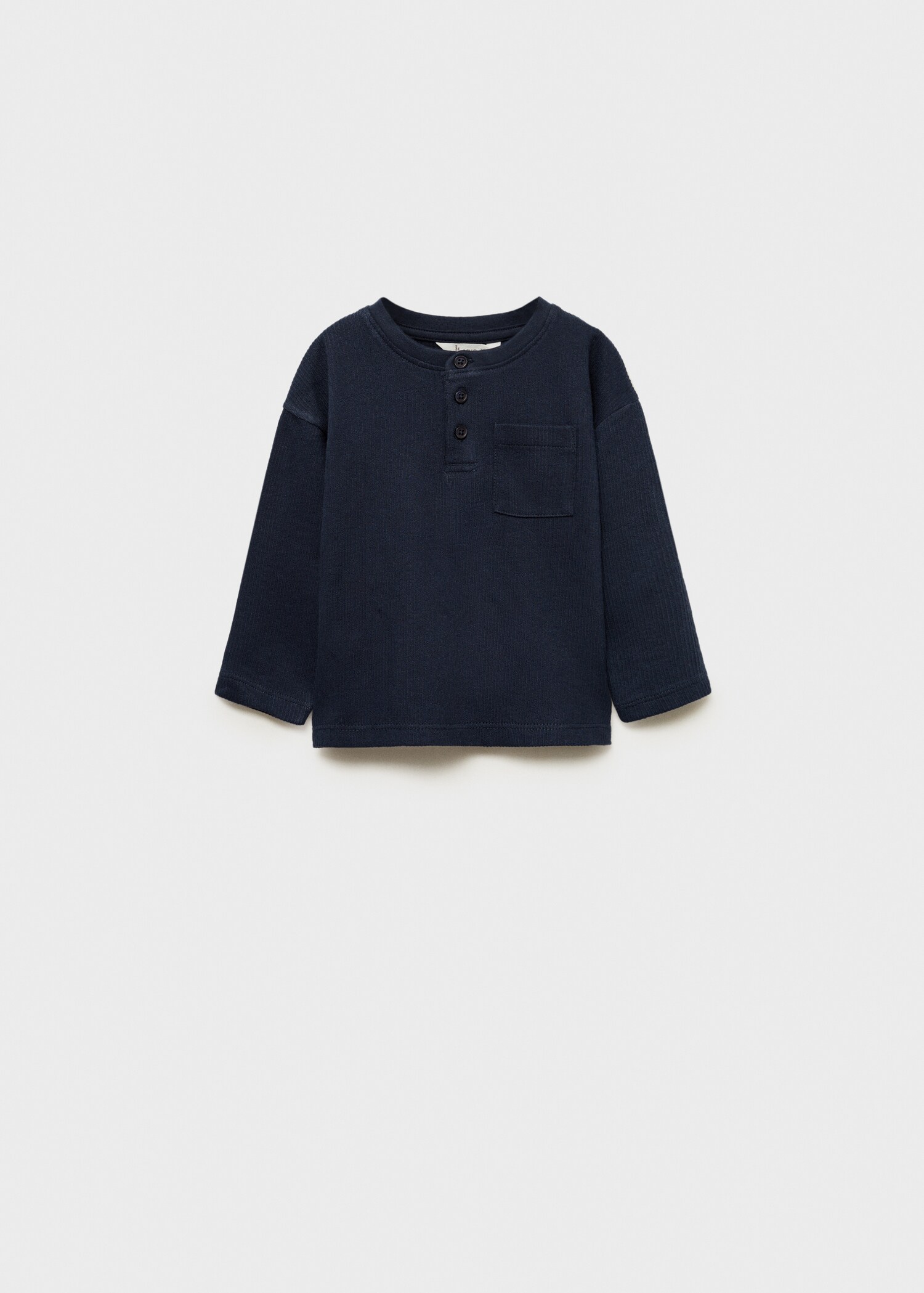 Langärmliges T-Shirt mit Knöpfen - Artikel ohne Model