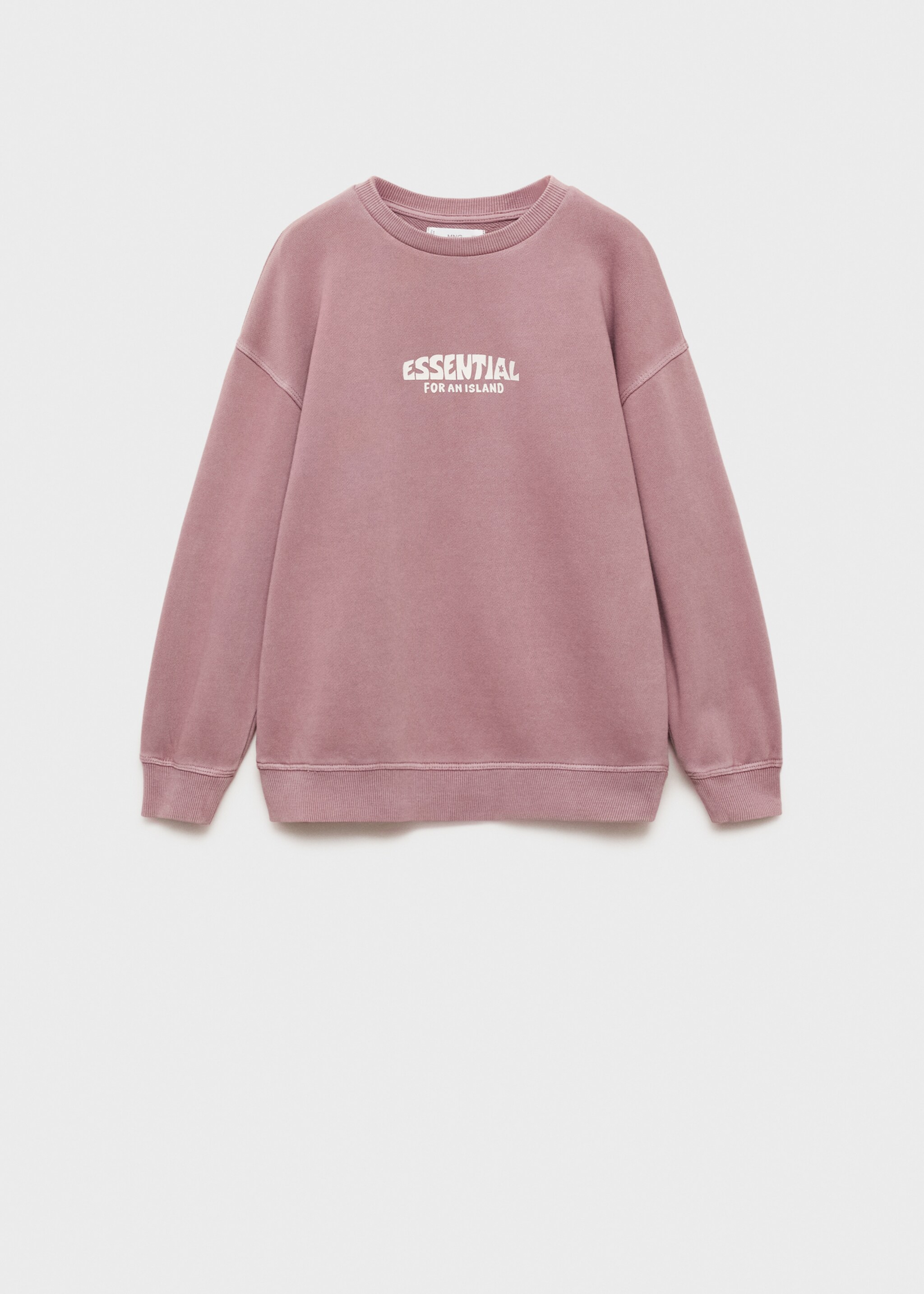Message cotton sweatshirt - Article without model, Light/Pastel Purple. Ref: 87011052-00.