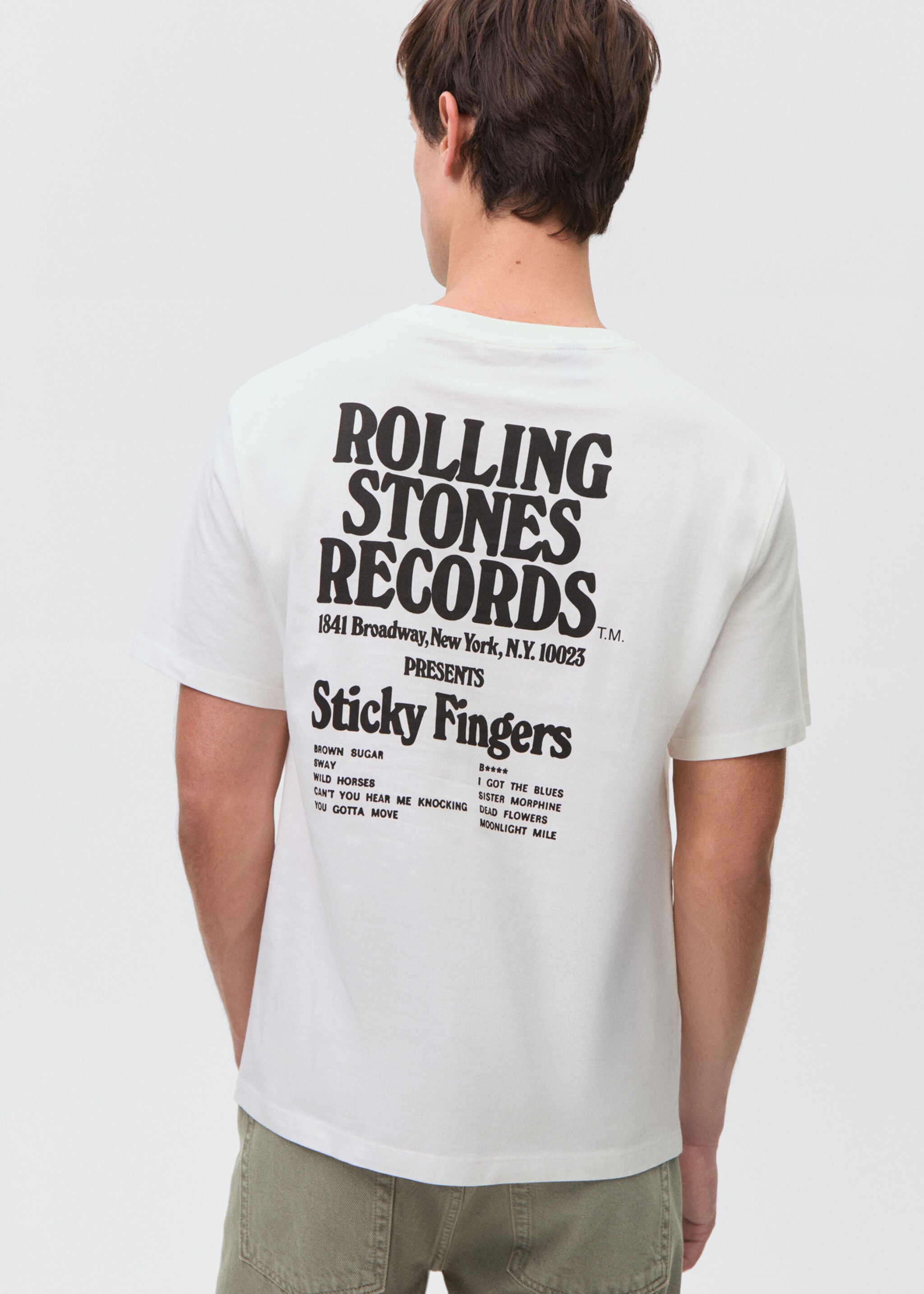 T-Shirt The Rolling Stones - Rückseite des Artikels, Cremeweiß. Ref: 87011057-00.
