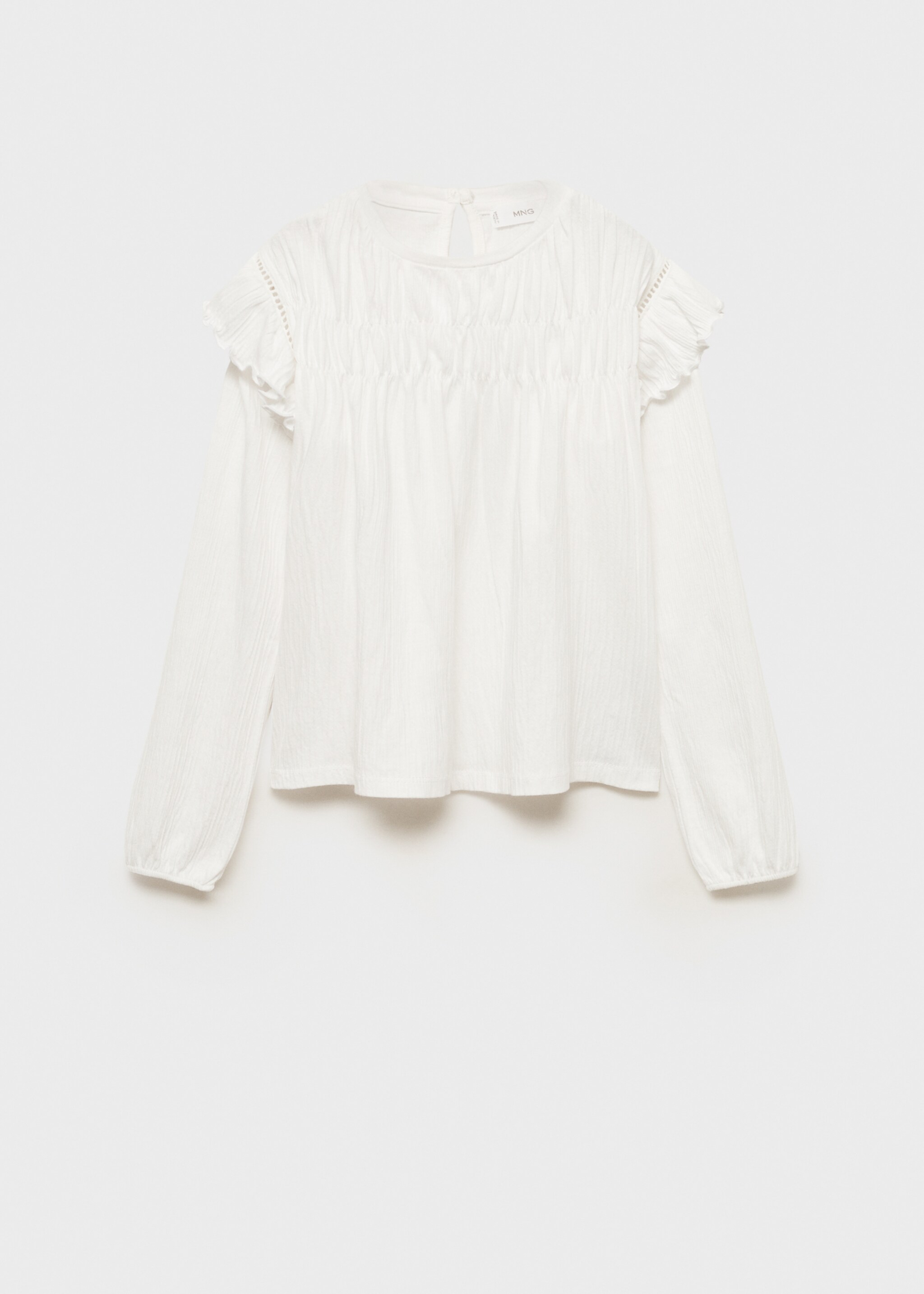 T-shirt manches volantées - Article sans modèle, Blanc cassé. Ref: 87011512-00.