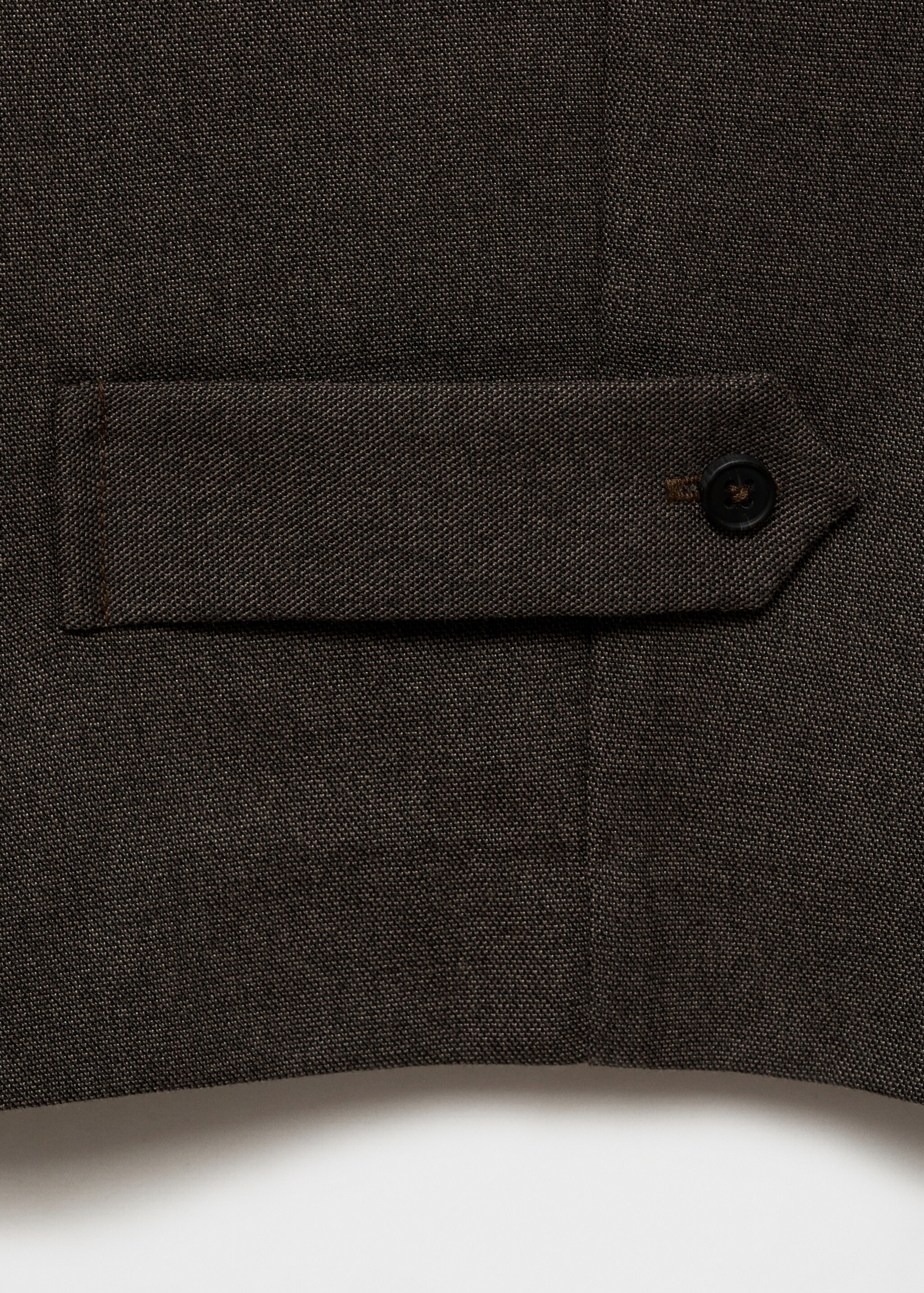 Buttoned-hem wide leg trousers - Details of the article 0, Brown. Ref: 87011515-00.