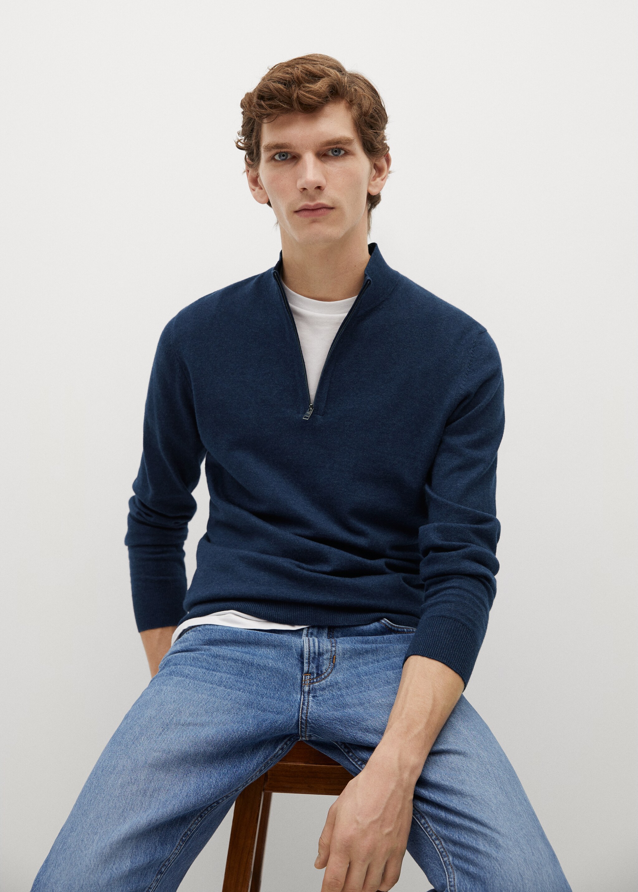 Jersey algodón cashmere cremallera - Plano medio