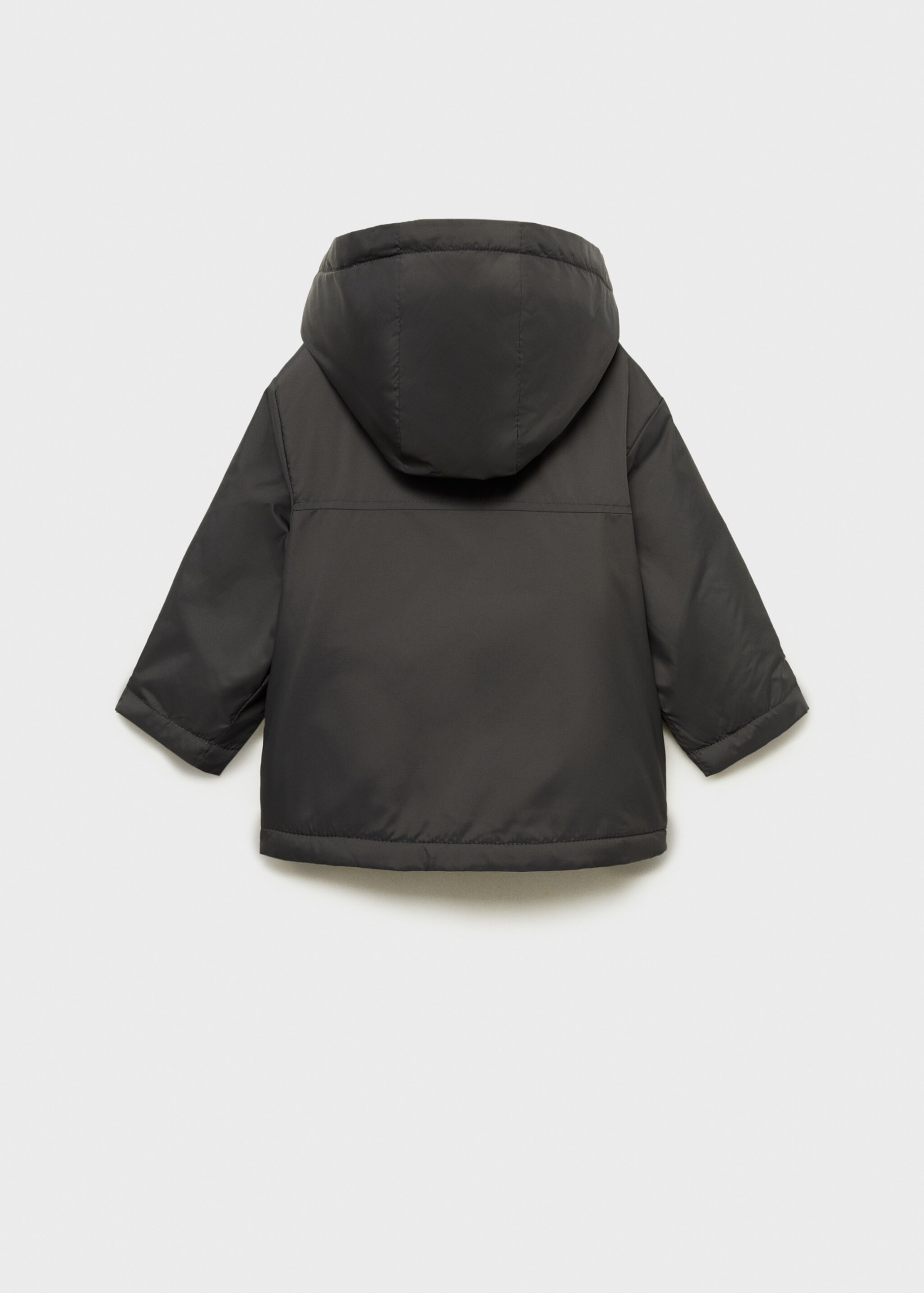 Prošívaný anorak s kapucí - Zadní strana zboží, Šedá antracit. Ref: 87012025-00.