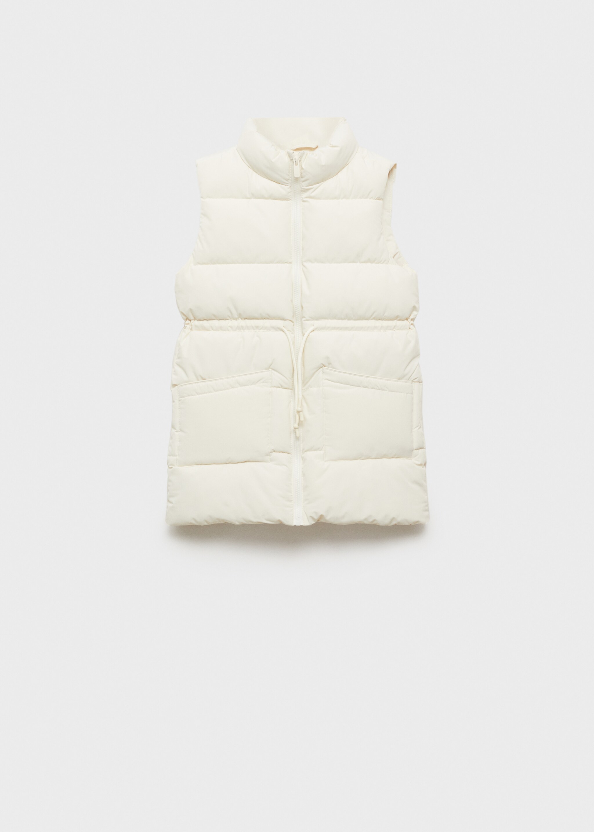 Long puffer vest - Article without model, Ecru. Ref: 87012026-00.