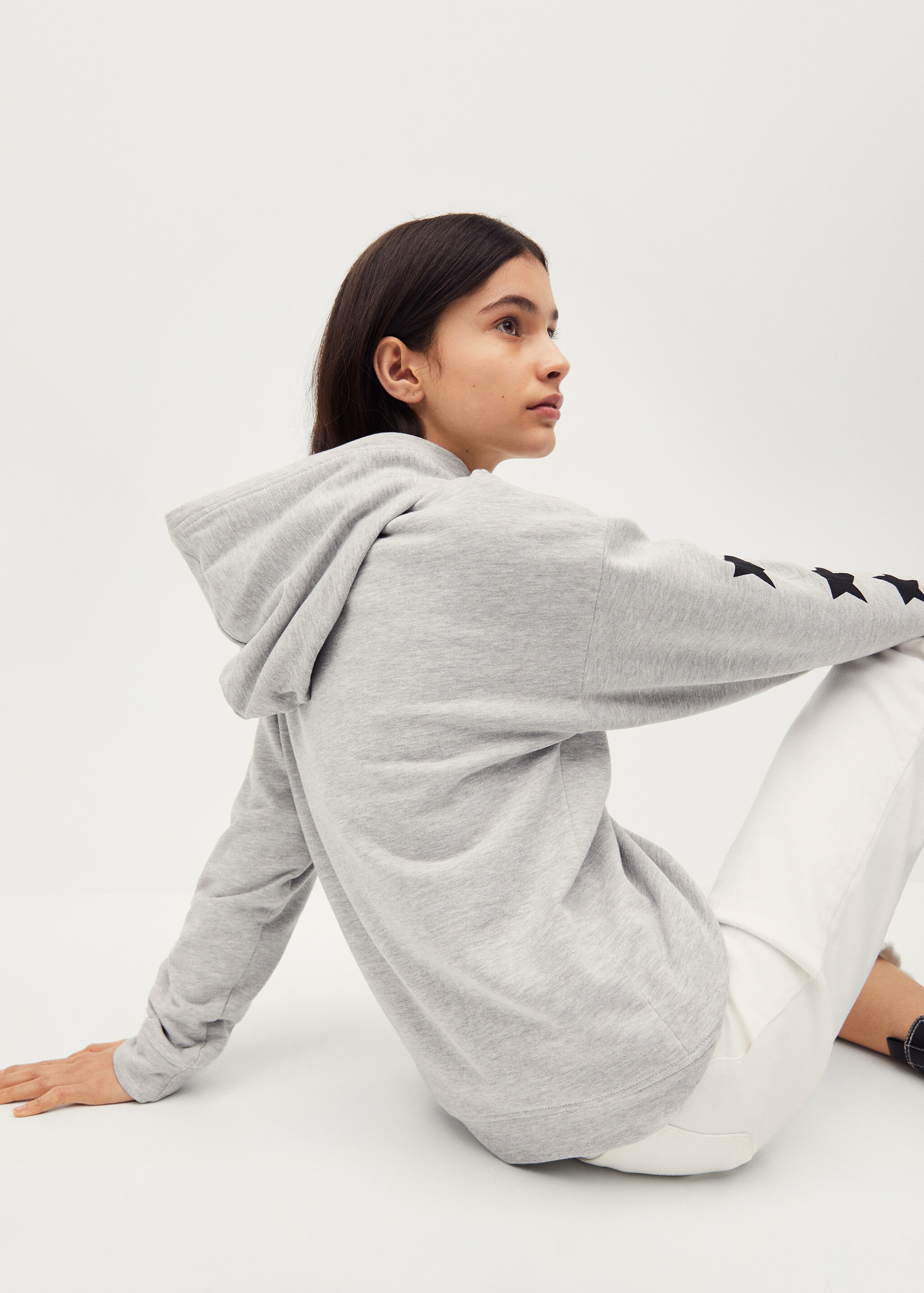 Gemustertes Kapuzen-Sweatshirt - Mittlere Ansicht
