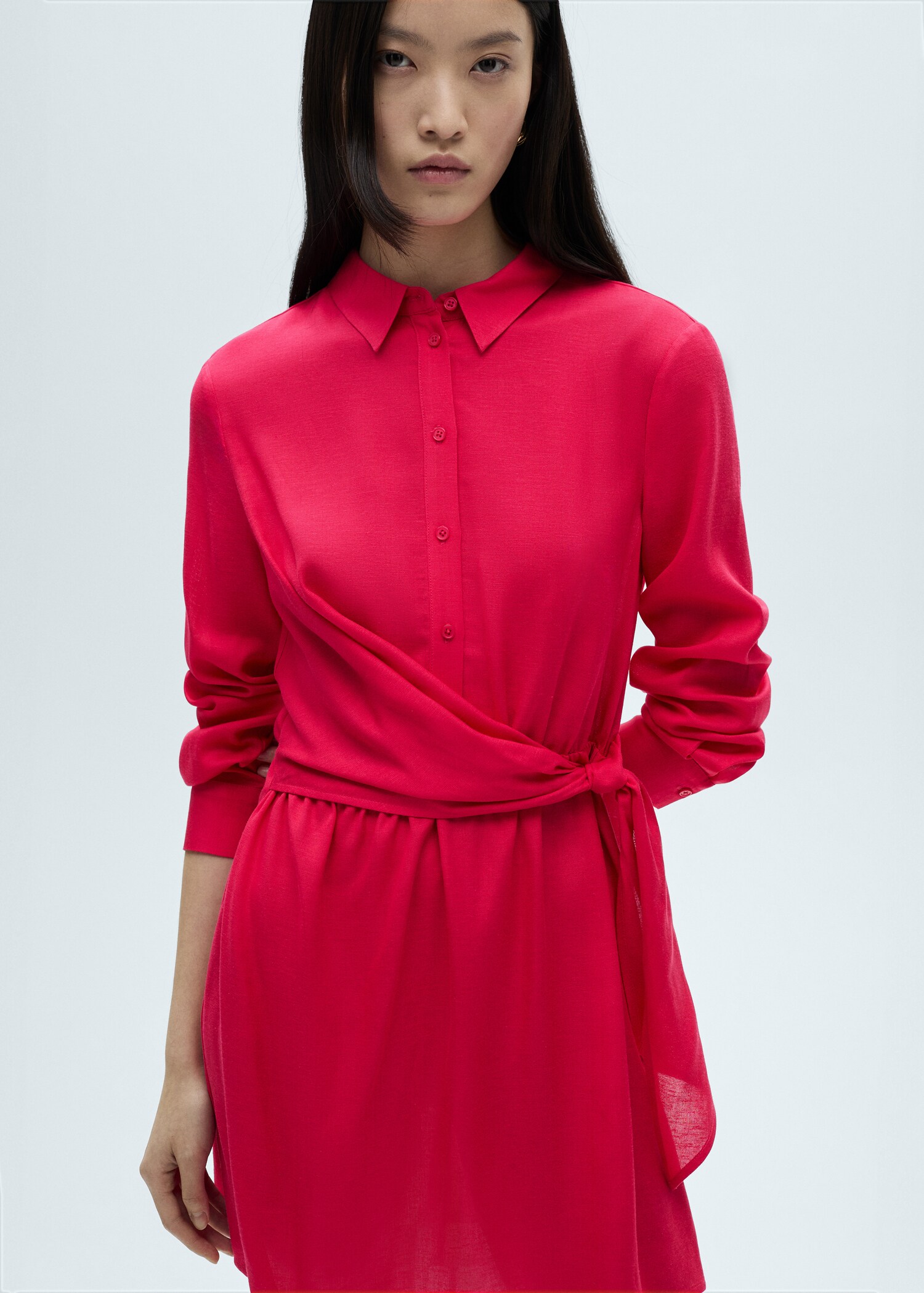 Knot detail shirt dress - Medium plane