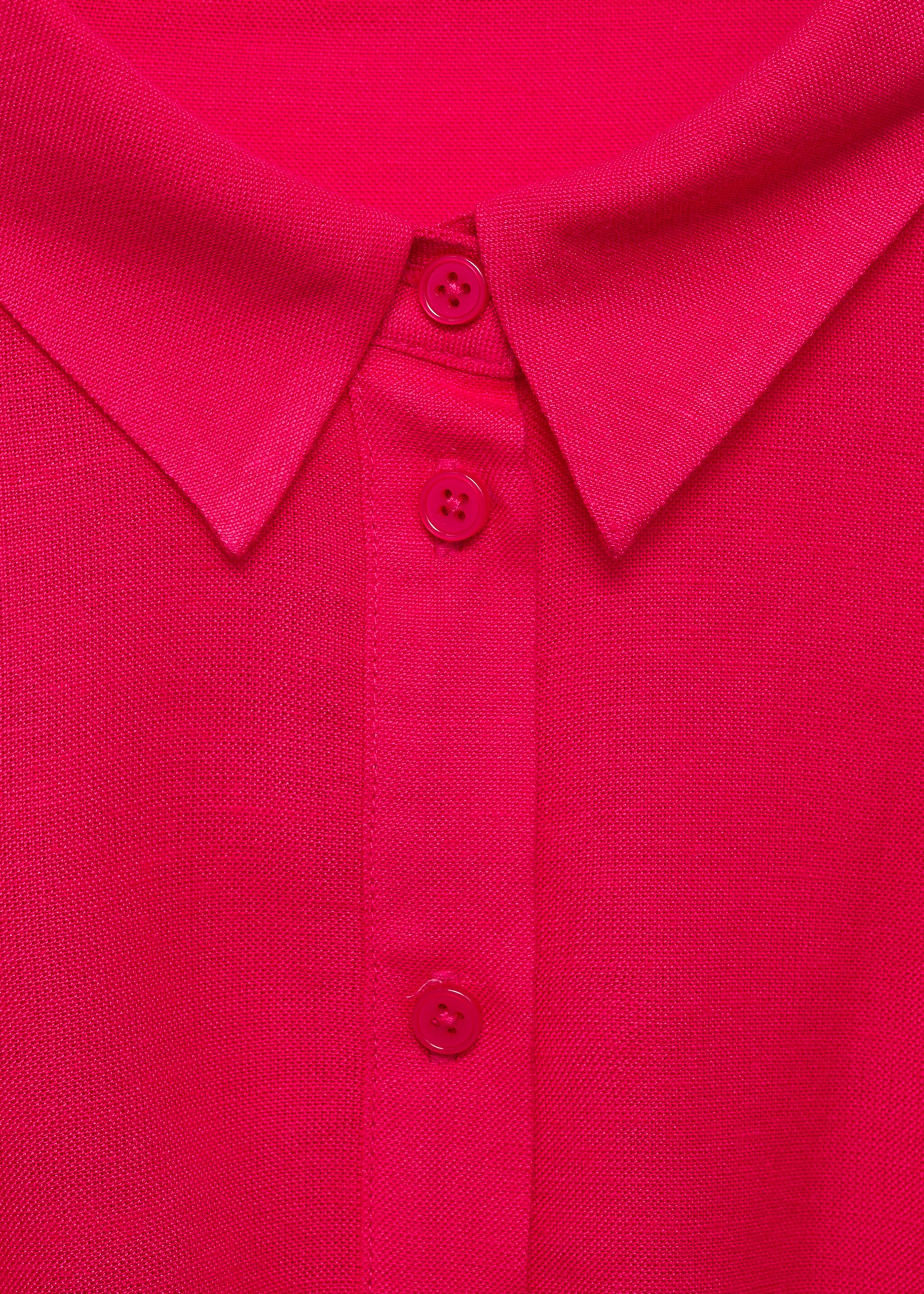 Knot detail shirt dress - Details of the article 8, Red. Ref: 87012534-00.