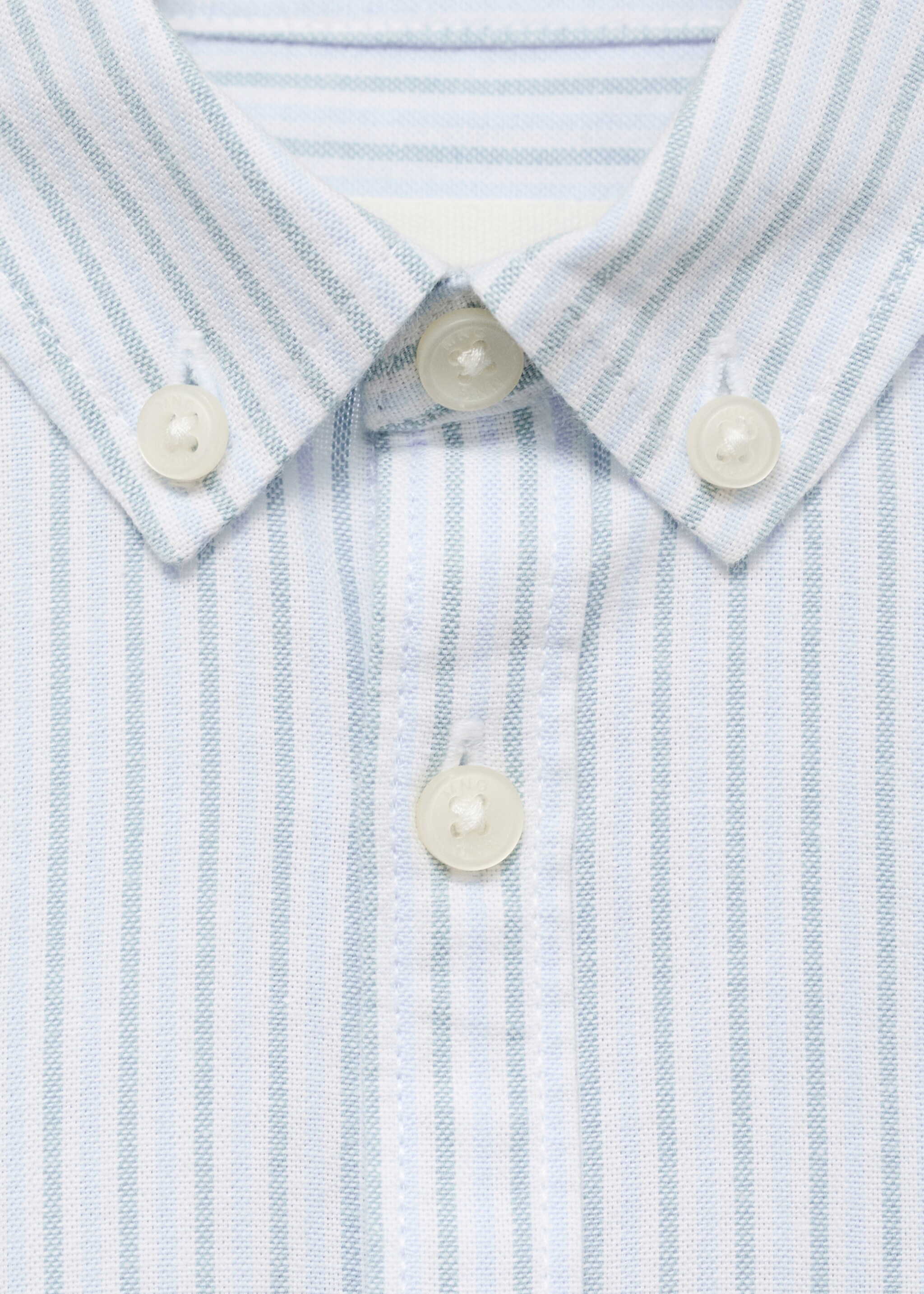 Πουκάμισο βαμβάκι ριγέ - Λεπτομέρεια του προϊόντος 8, Πράσινο ´Ακουα. Ref: 87012536-00.