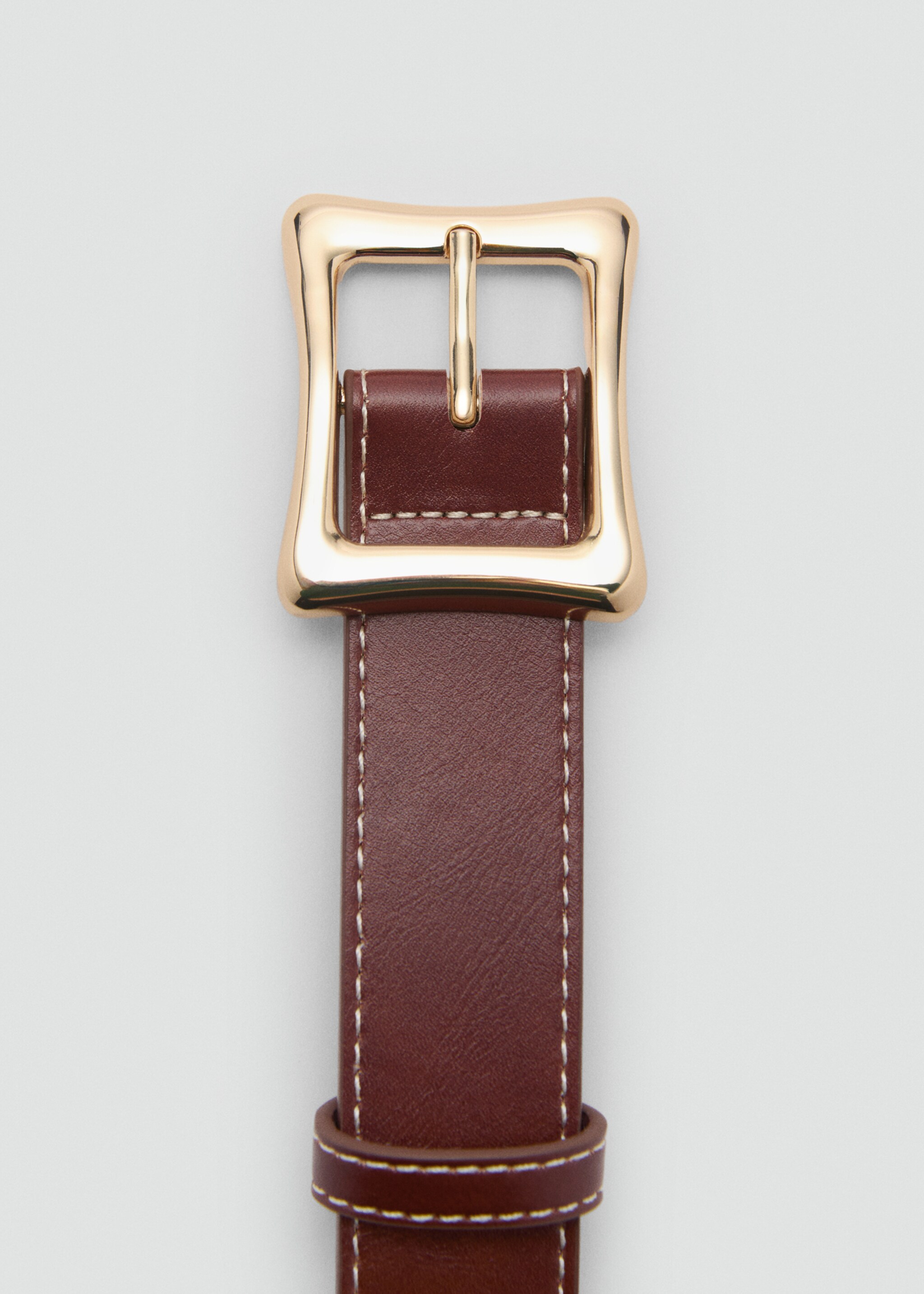 Ceinture boucle carrée - Plan moyen, Marron. Ref: 87012538-00.