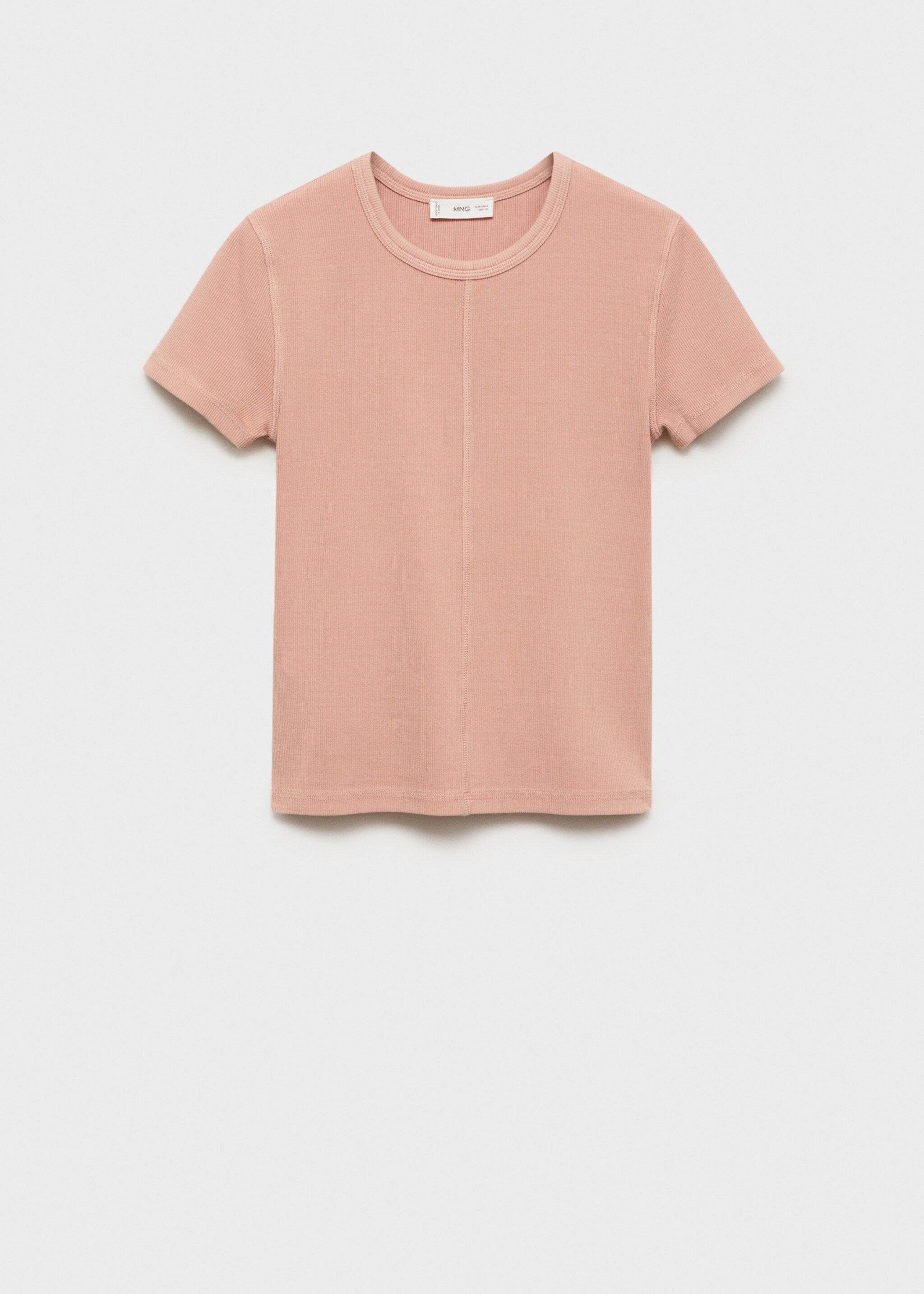 Camiseta crop canalé - Artículo sin modelo, Rosa palo. Ref: 87012540-00.