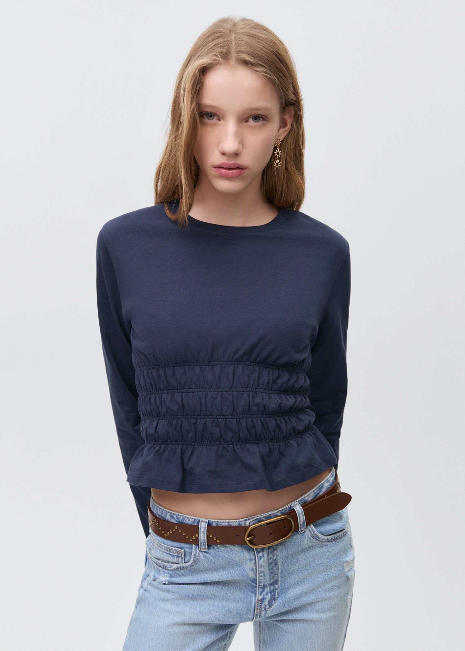 T-shirt with gathered waist - Medium plane