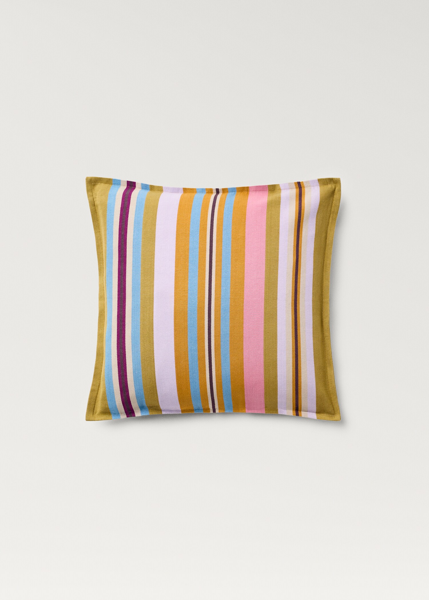 Cotton cushion cover with woven stripe, 50x50cm - Article without model