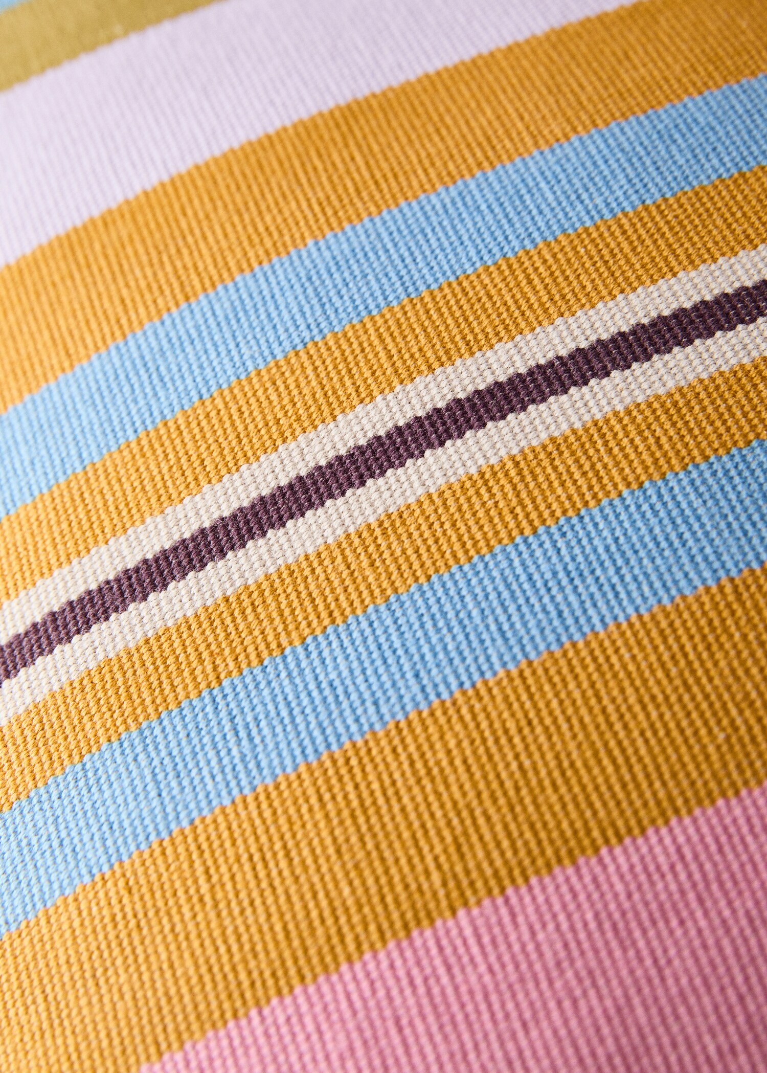 Cotton cushion cover with woven stripe, 50x50cm - Details of the article 3