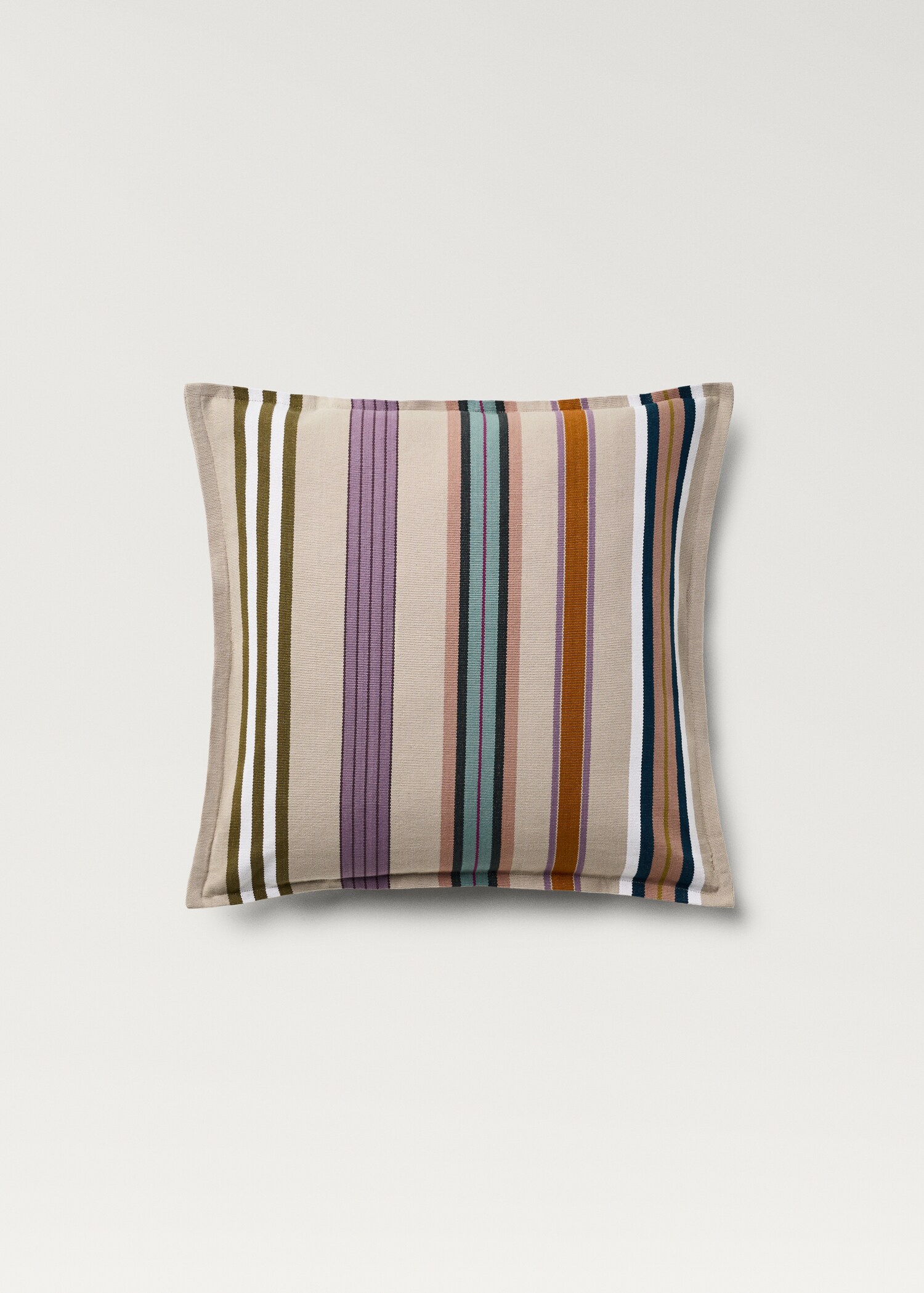 Cotton cushion cover with woven stripe, 50x50cm - Article without model
