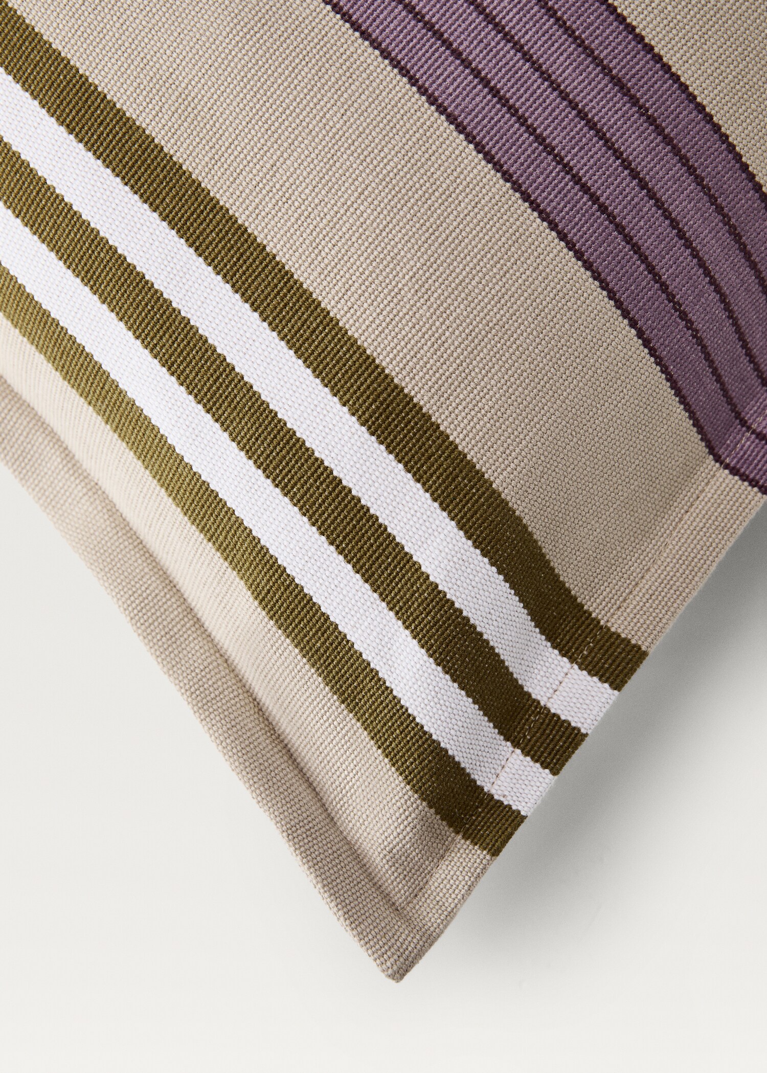 Cotton cushion cover with woven stripe, 50x50cm - Details of the article 1
