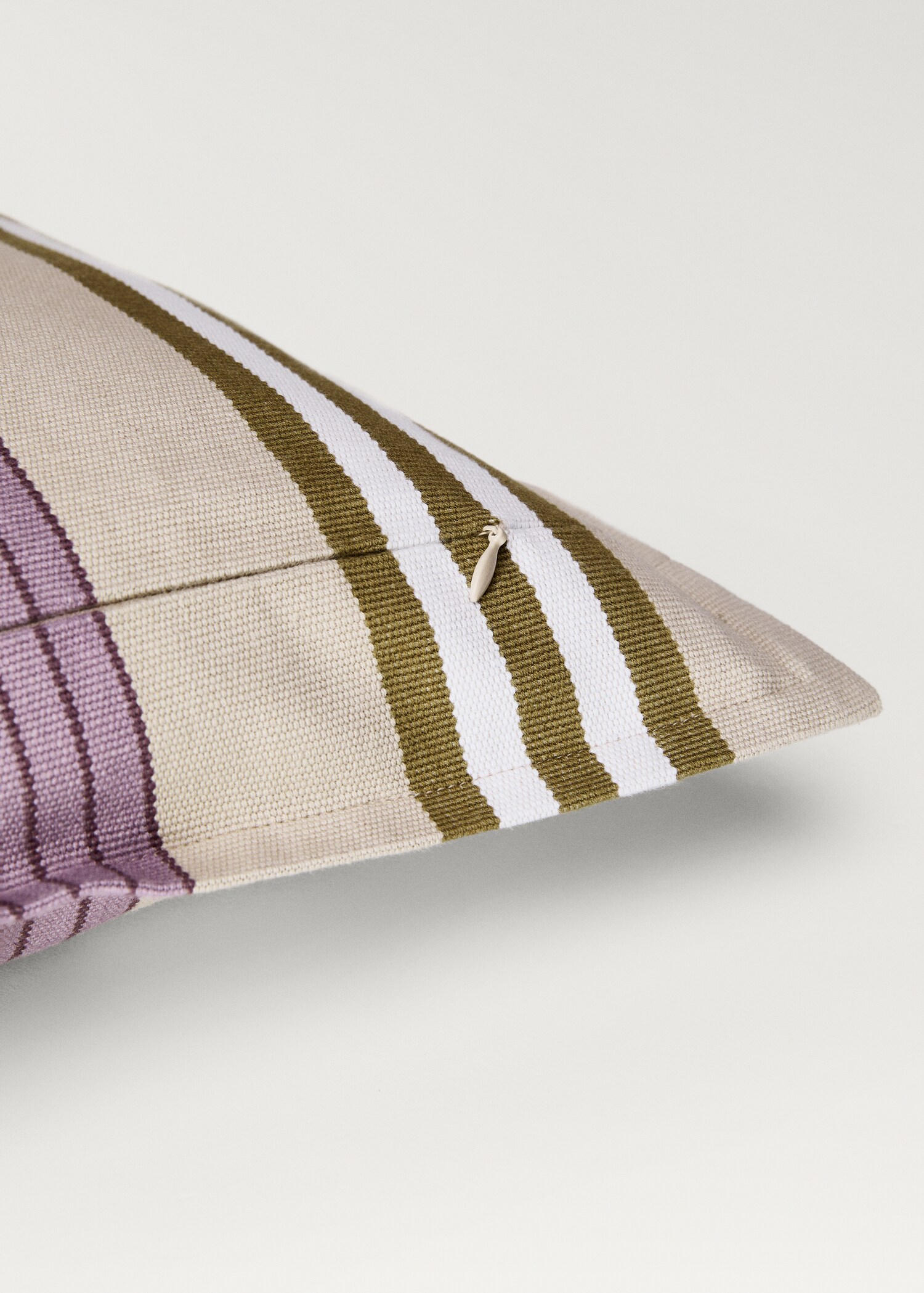 Cotton cushion cover with woven stripe, 50x50cm - Details of the article 2