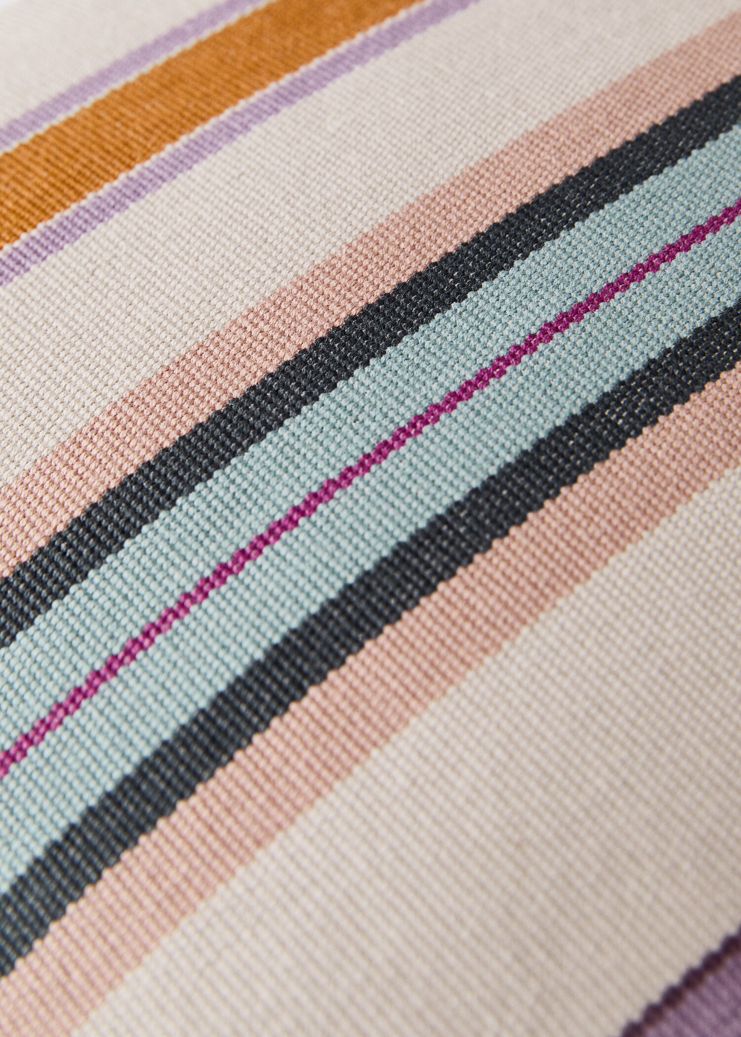 Cotton cushion cover with woven stripe, 50x50cm - Details of the article 3