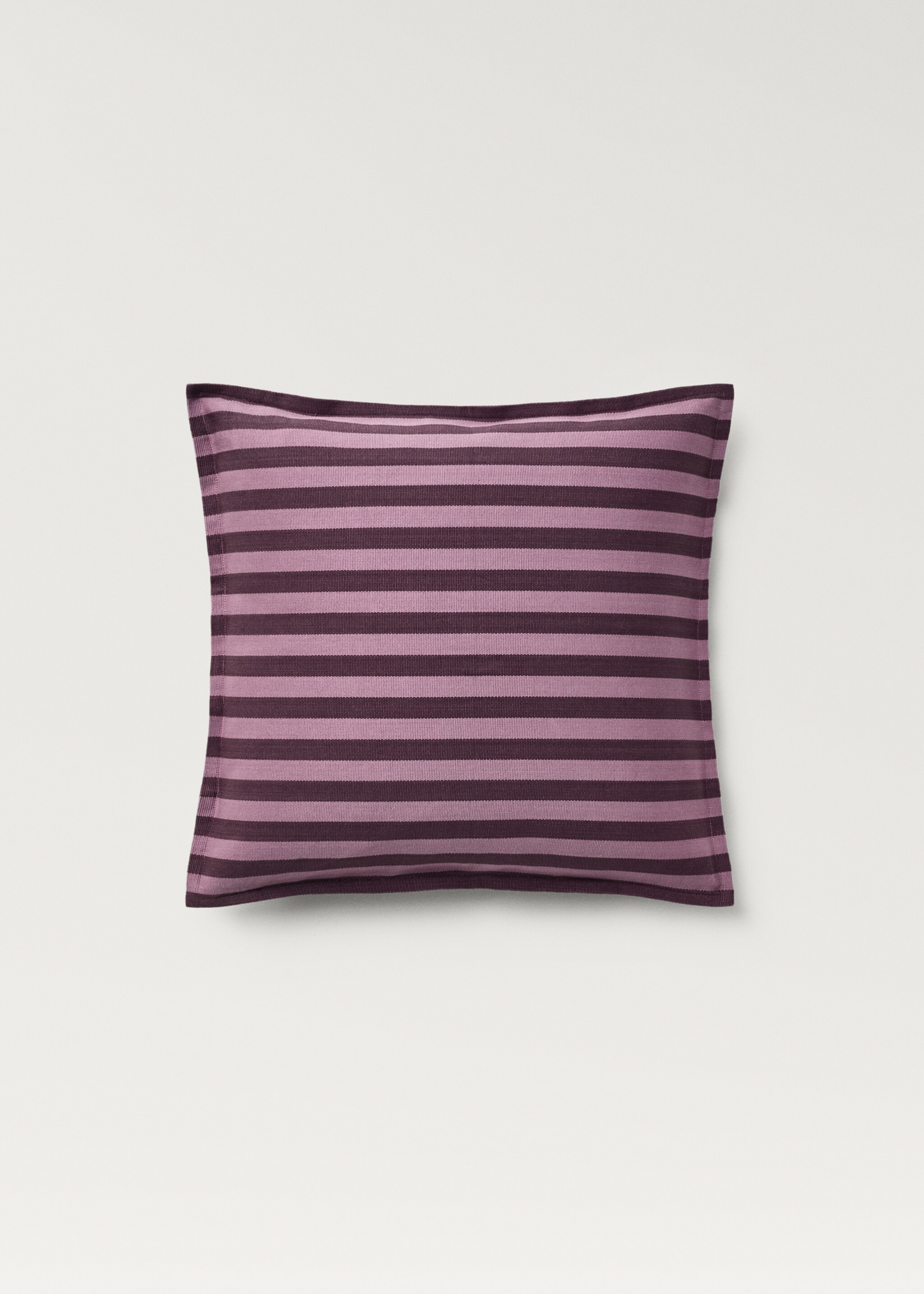 Cotton cushion cover with woven stripe, 50x50cm - Article without model, Medium Pink. Ref: 87012897-00.