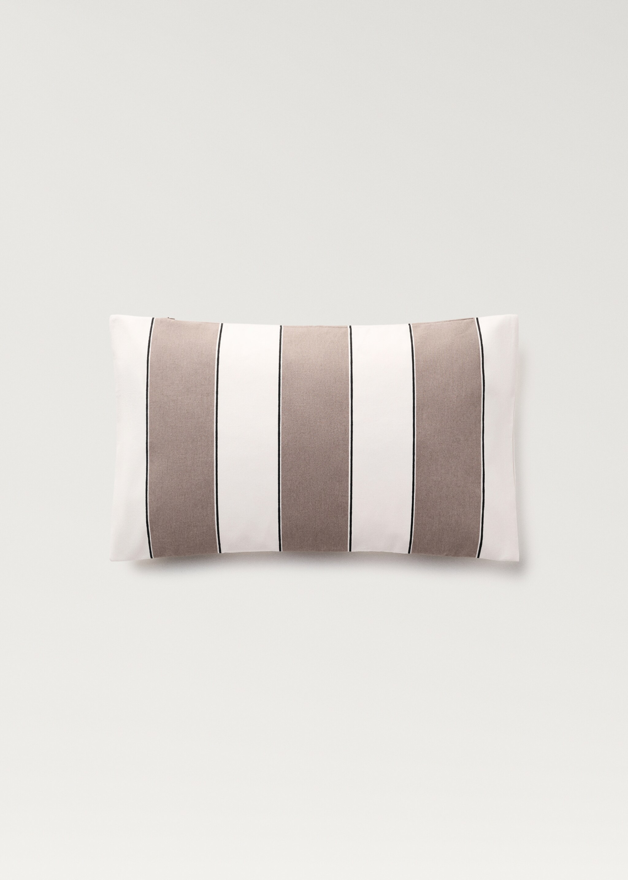 Waterproof striped cushion cover 30x50 cm - Article without model, Medium Brown. Ref: 87012900-00.