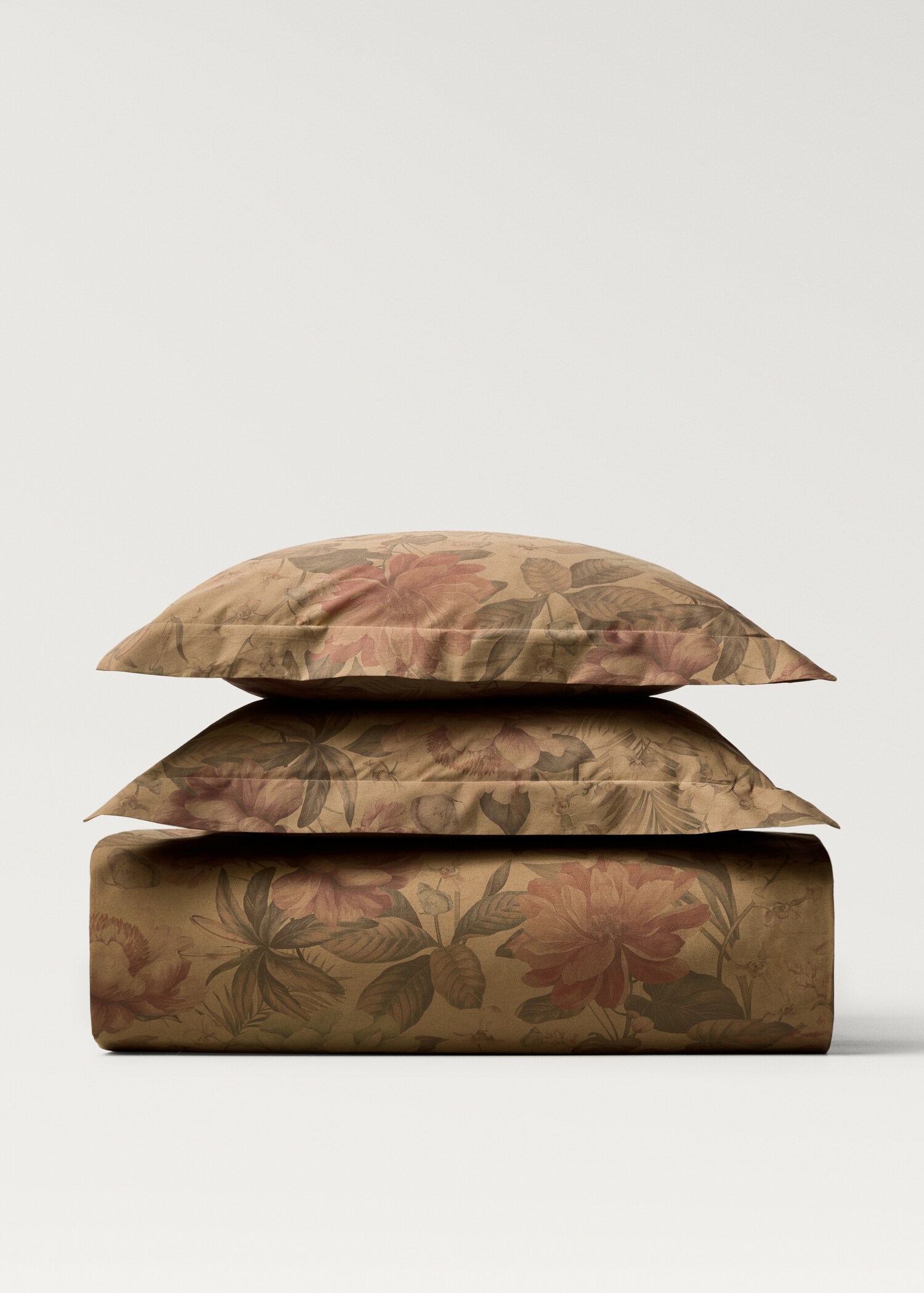 Percale cotton multi-coloured floral-print duvet cover Superking bed - Article without model