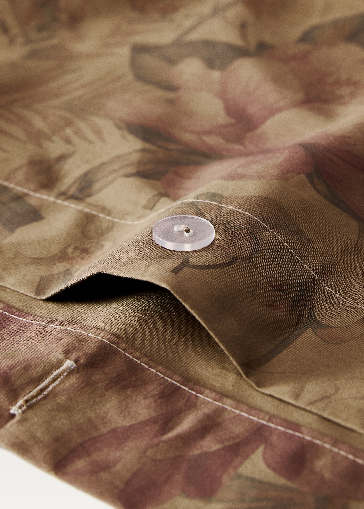 Percale cotton multi-coloured floral-print duvet cover Superking bed - Details of the article 1