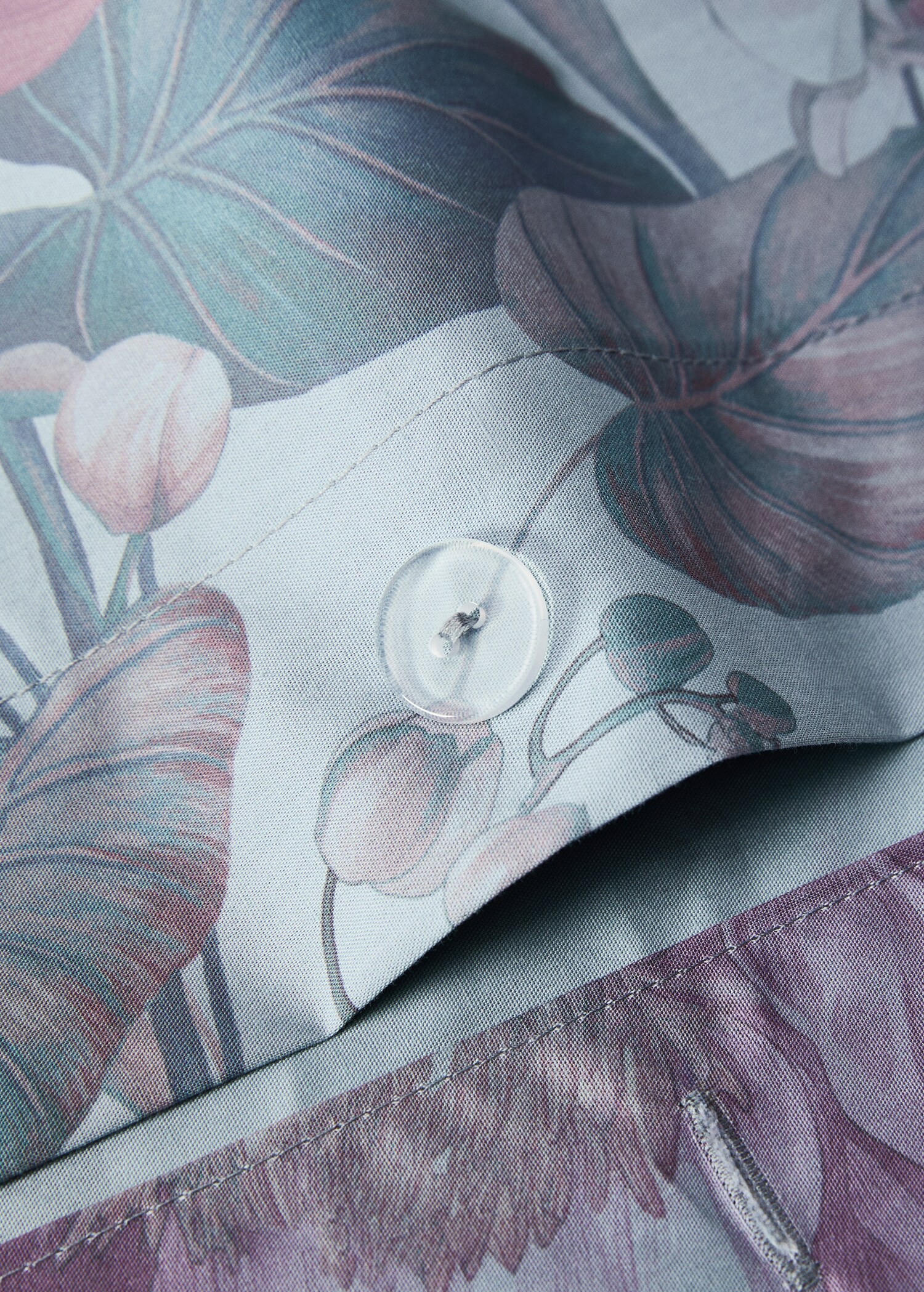 Percale cotton multi-coloured floral-print duvet cover Superking bed - Details of the article 1