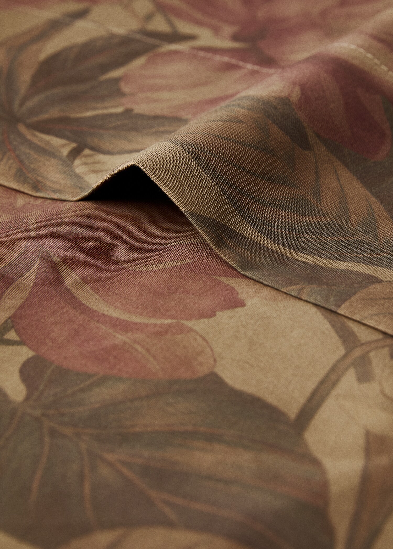 Cotton percale multi-coloured floral-print top sheet for 135/140cm bed - Details of the article 1