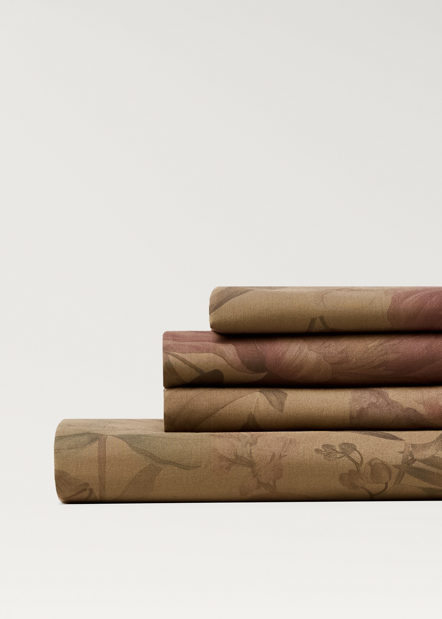 Cotton percale multi-coloured floral-print top sheet for 135/140cm bed - Details of the article 2