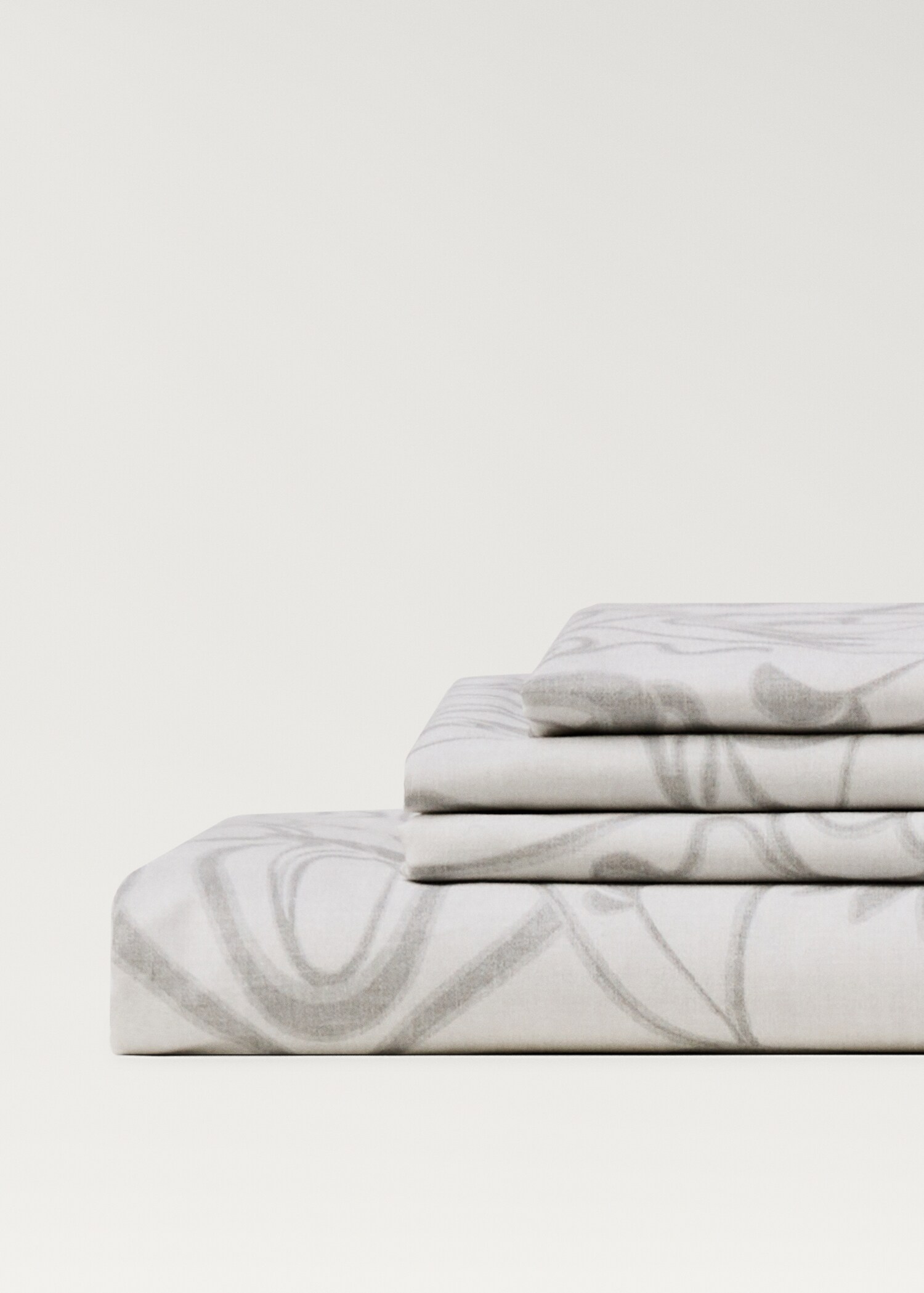 Percale cotton top sheet with ornamental print for 90 cm bed - Details of the article 2