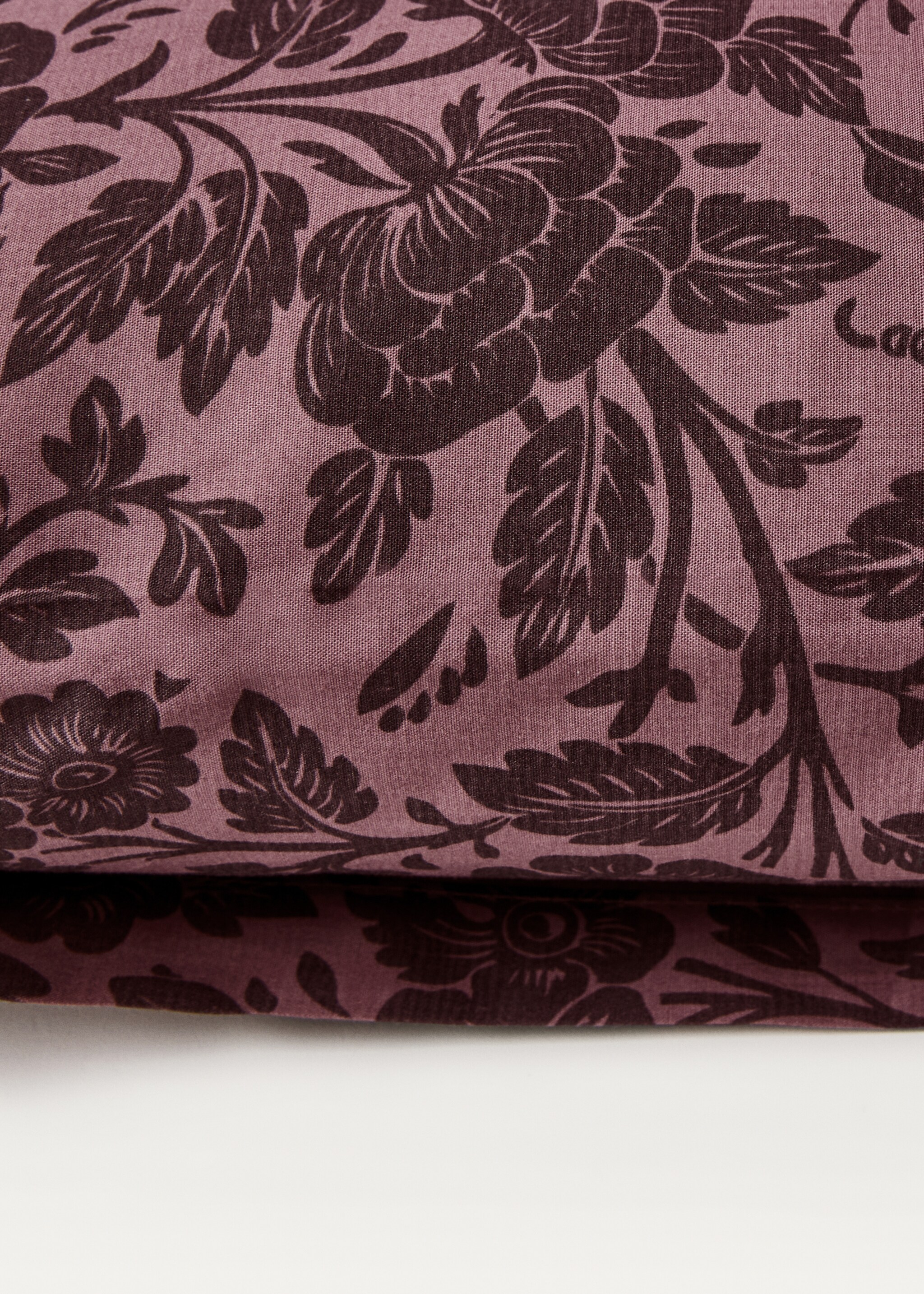 Two cotton percale two-tone floral-print pillowcases 50x75 cm - Details of the article 2, Pink. Ref: 87012950-00.